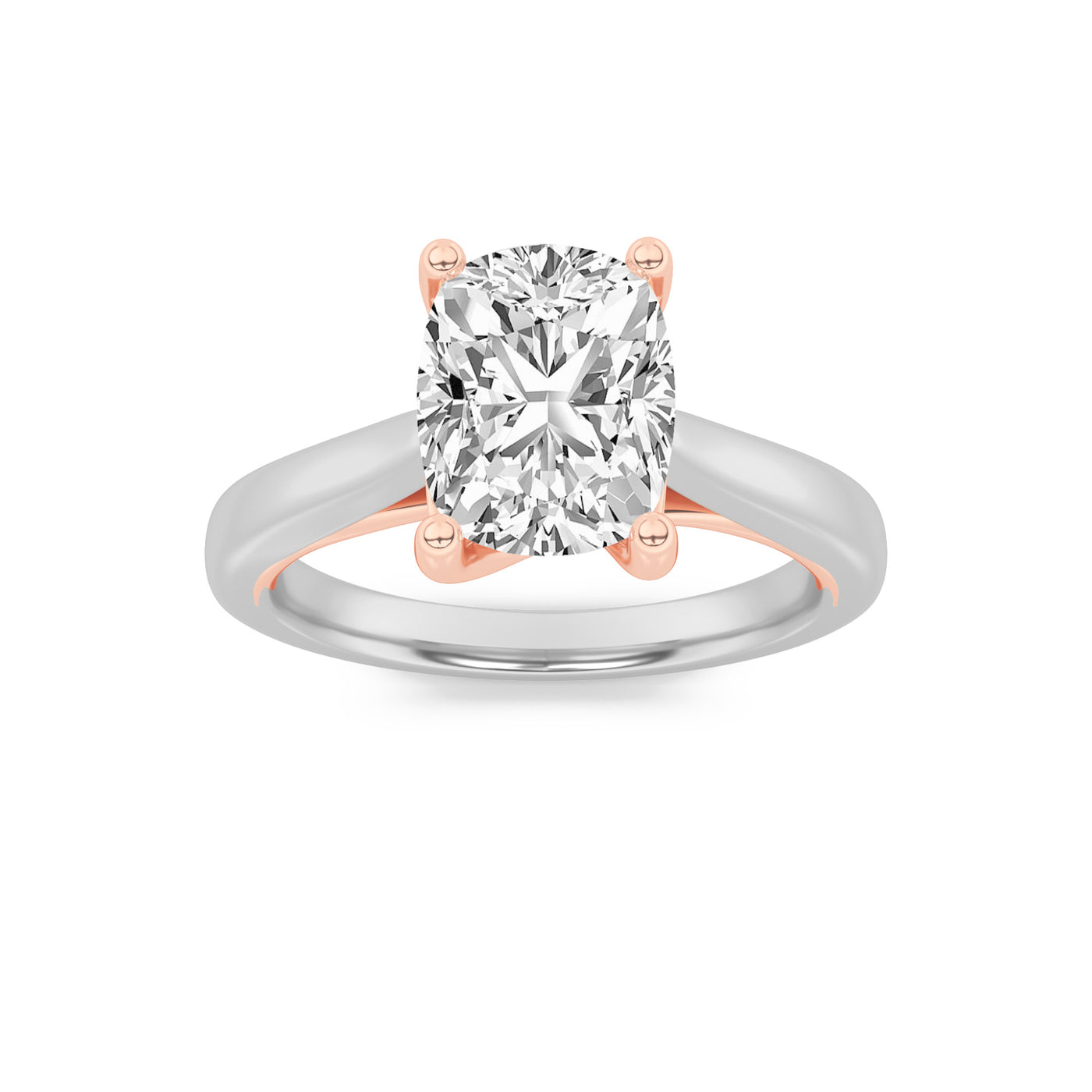 14K Rose Gold 2.2ctw Lab Diamond Ring Sz 7