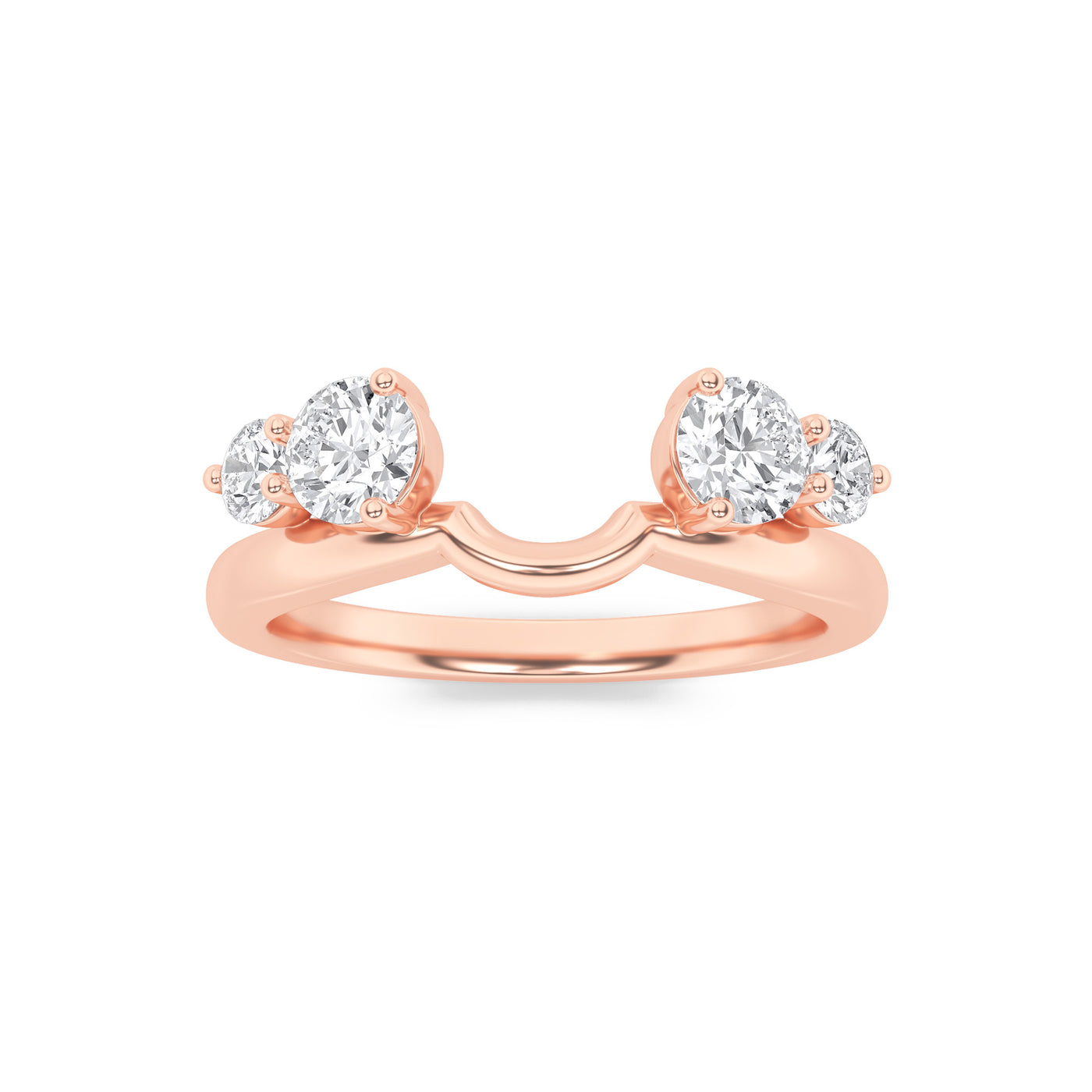 14K Rose Gold 0.8ct Lab Diamond Ring SZ 7