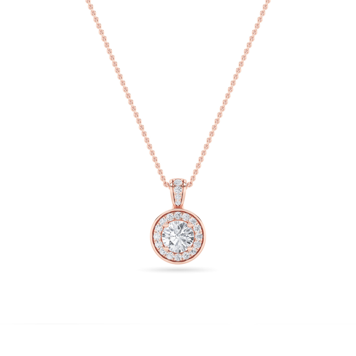 14K Rose Gold 0.75ctw Lab Diamond Pendant