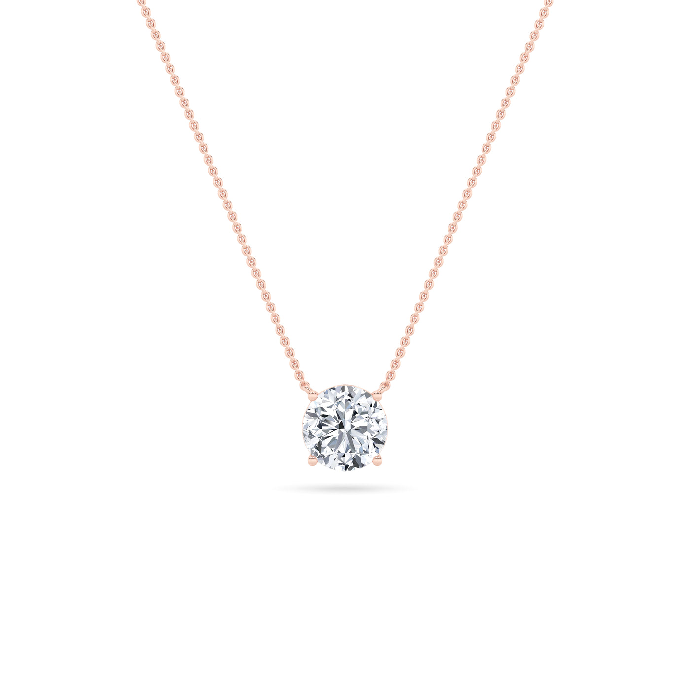 14K Rose Gold 1ctw Lab Diamond Pendant Necklace