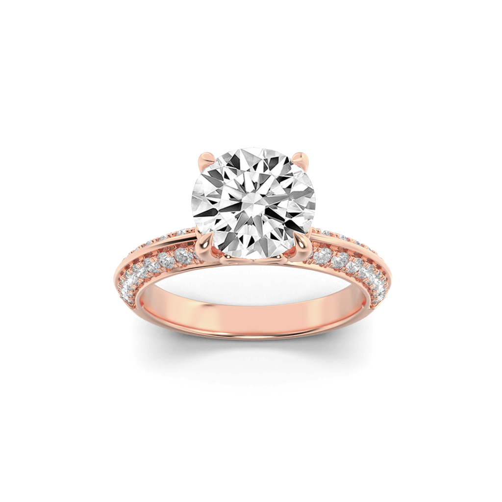14K Rose Gold 2ct F Color Lab Diamond Solitaire Ring