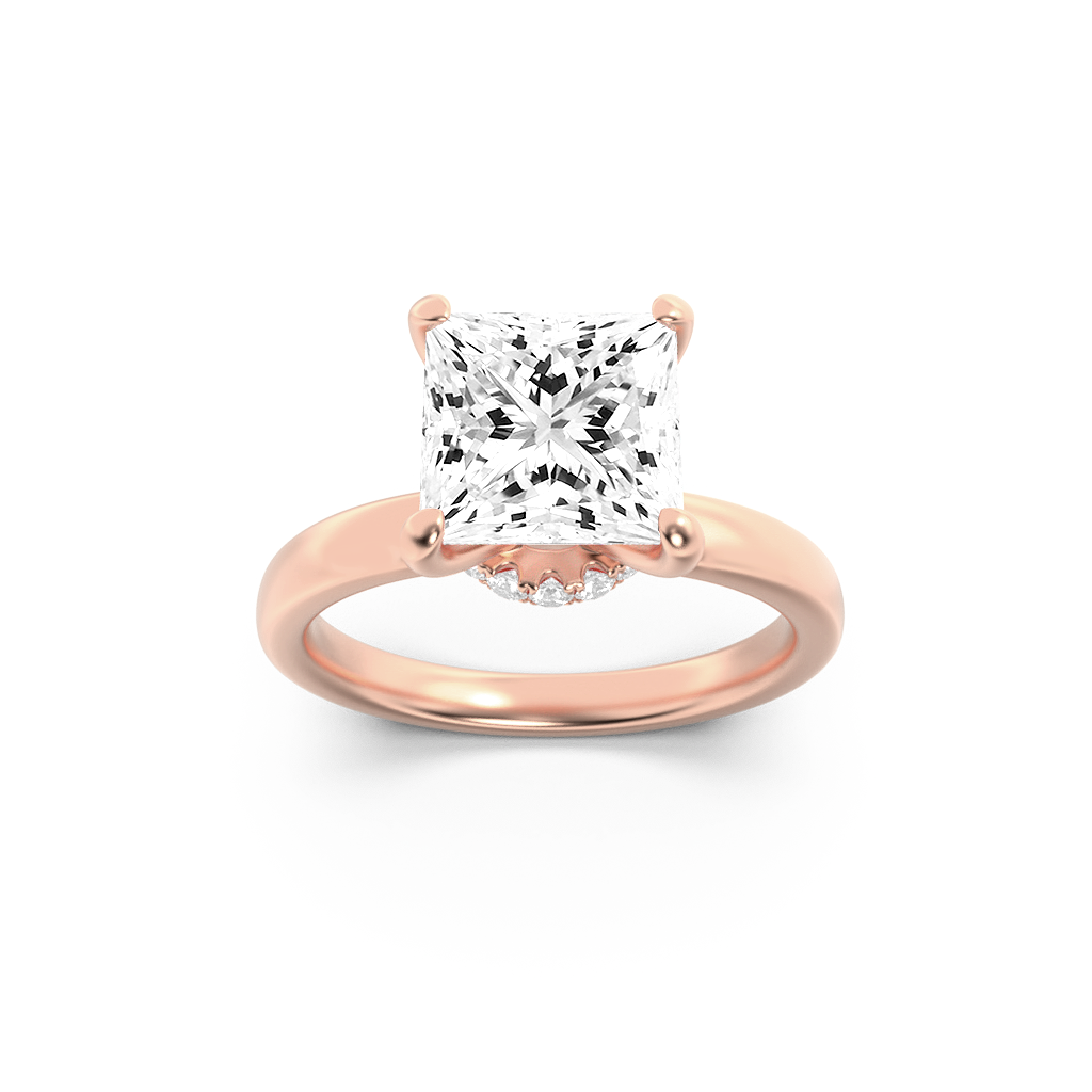 14K Rose Gold 1ctw Lab Diamond Princess Ring Sz 7
