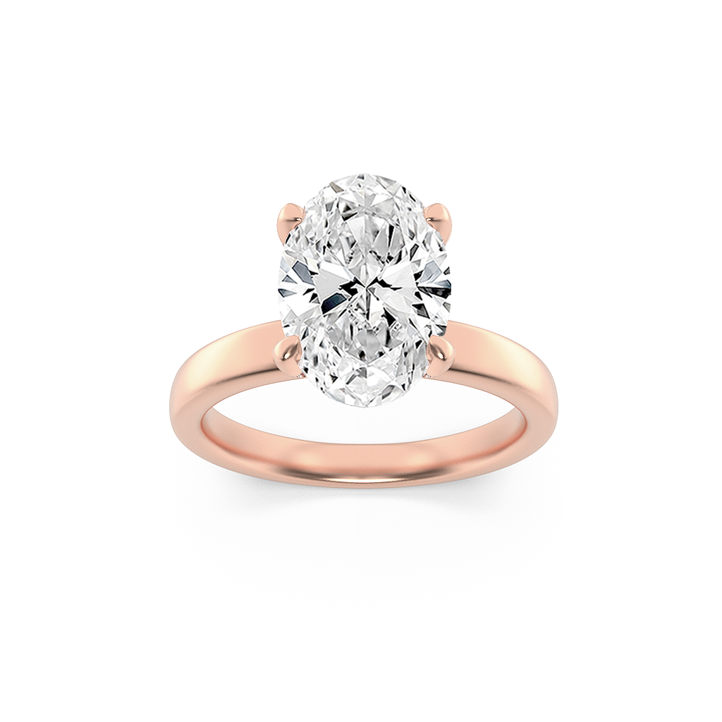 14K Rose Gold 2.1ctw Oval Lab Diamond Ring Sz 7