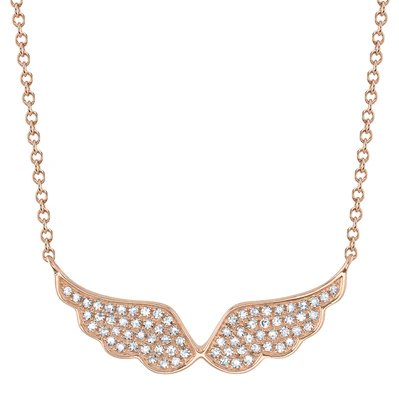 0.18CT DIAMOND ANGEL WINGS NECKLACE