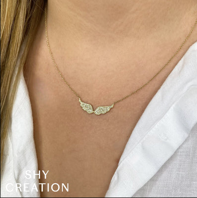 0.18CT DIAMOND ANGEL WINGS NECKLACE