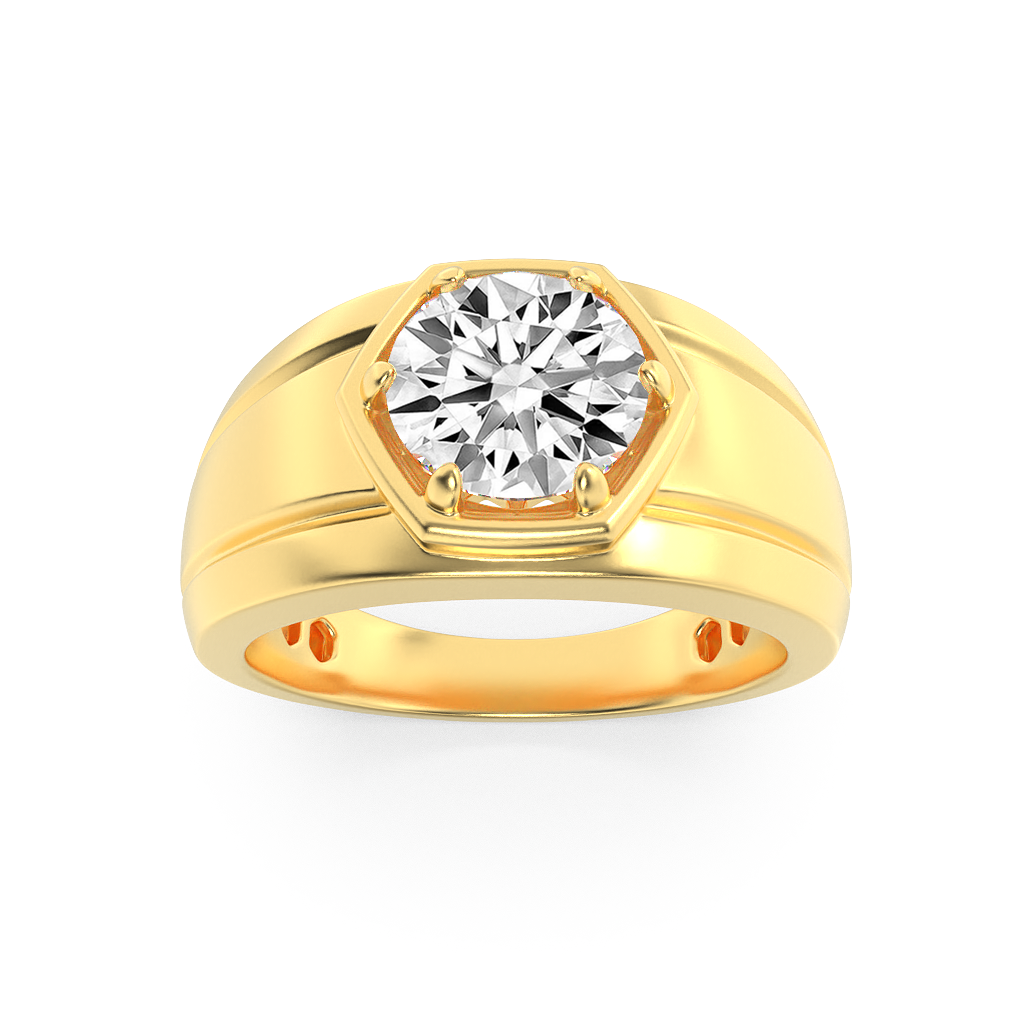 14K Yellow Gold 2ctw Lab Diamond Mens Ring Sz 10