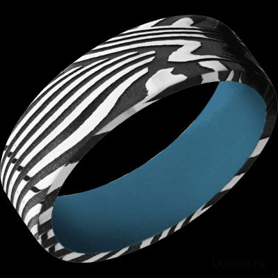 7 mm wide Flat Sunset band featuring a Royal Blue sleeve.