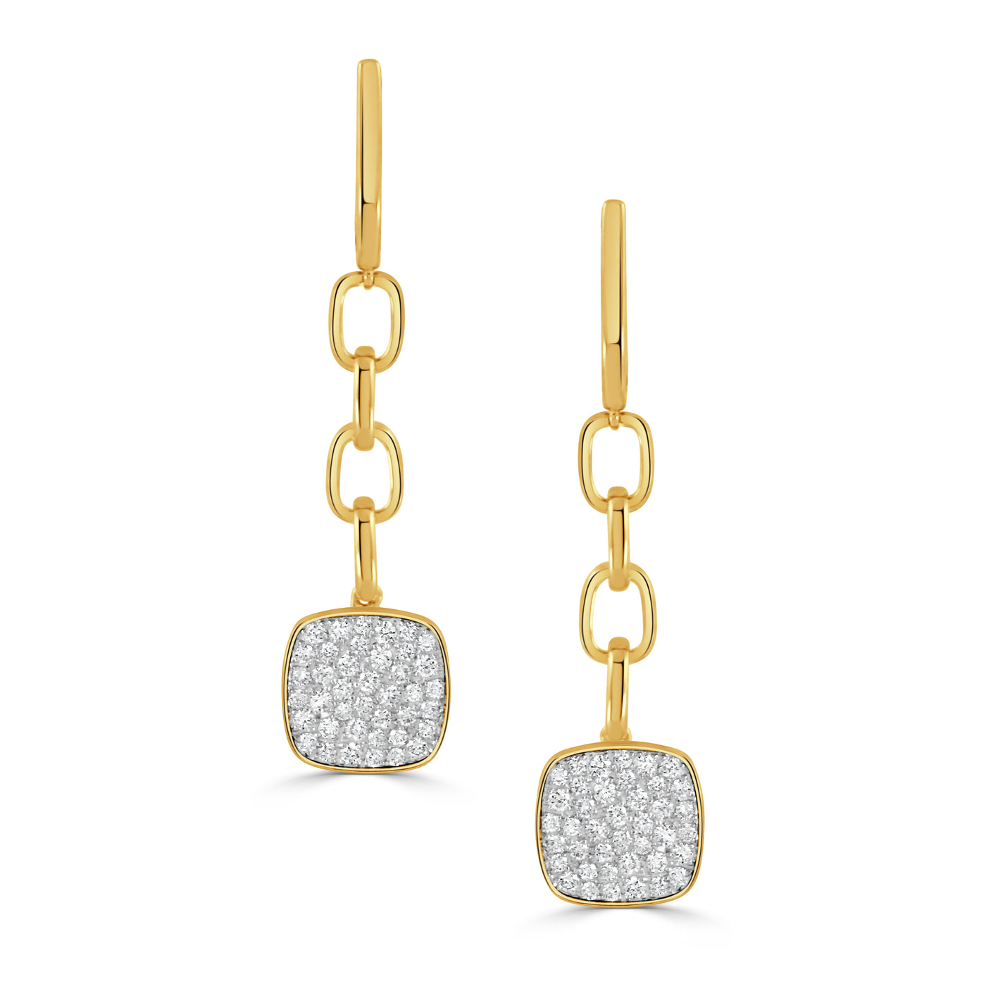 E10759TT-18K WHITE AND YELLOW GOLD DIAMOND EARRING