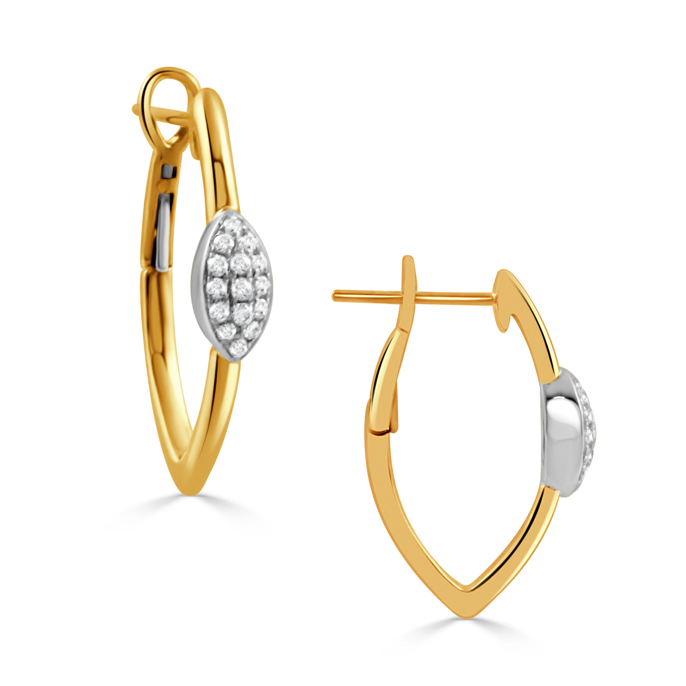 E11746TT-18K WHITE AND YELLOW GOLD DIAMOND EARRING
