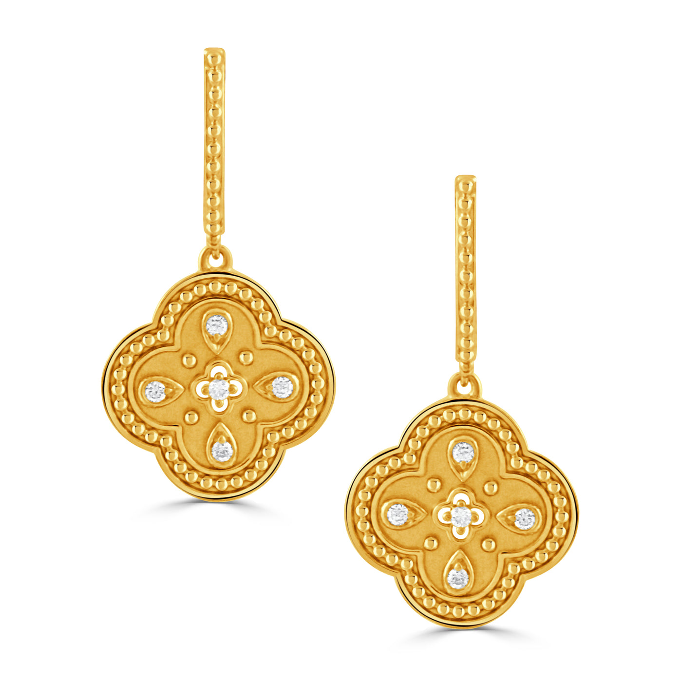 E12055-18K YELLOW GOLD DIAMOND EARRING