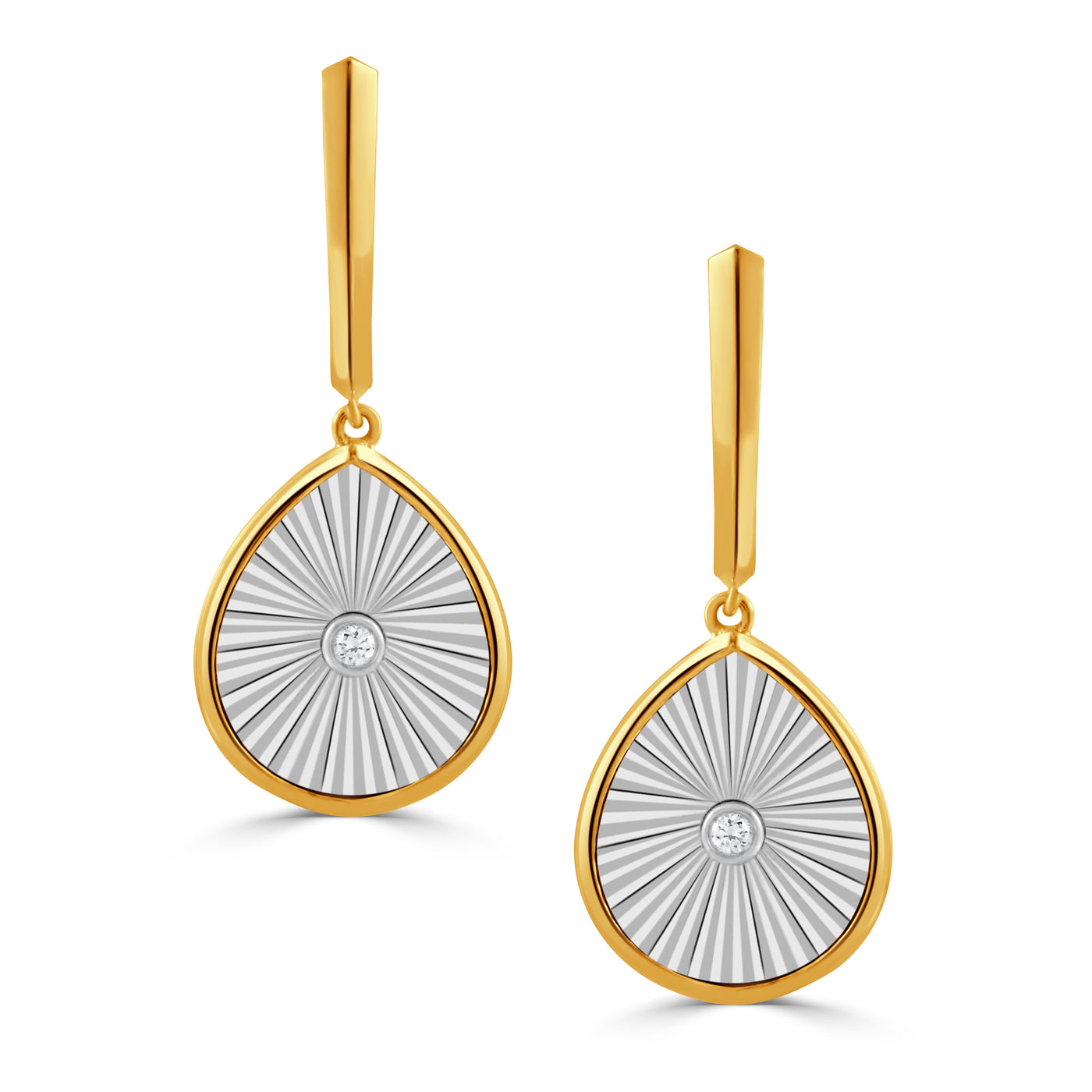 E12156TT-18K WHITE AND YELLOW GOLD DIAMOND EARRING