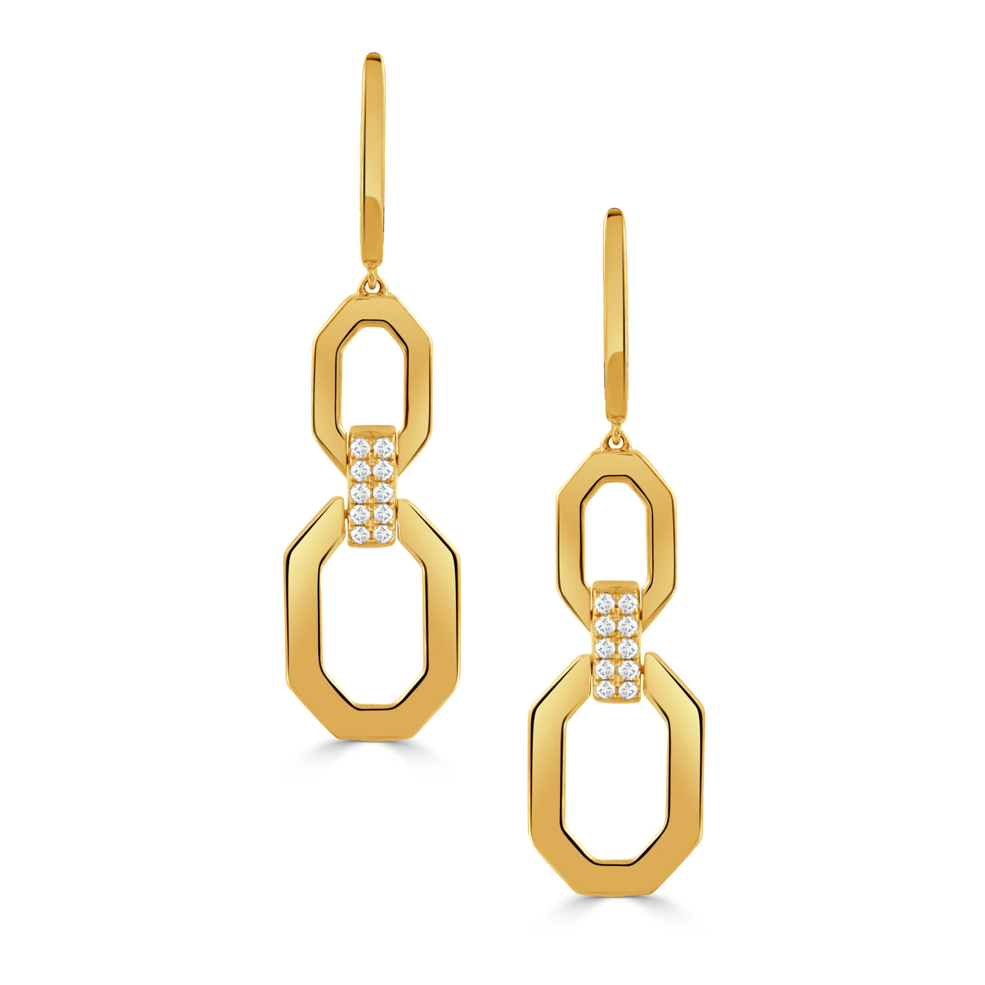E9822-18K YELLOW GOLD DIAMOND EARRING
