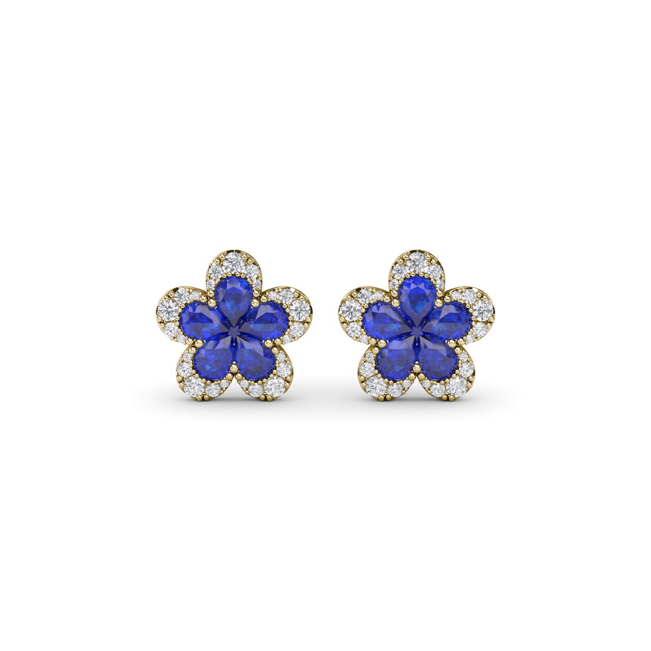 Magnolia Sapphire and Diamond Earrings