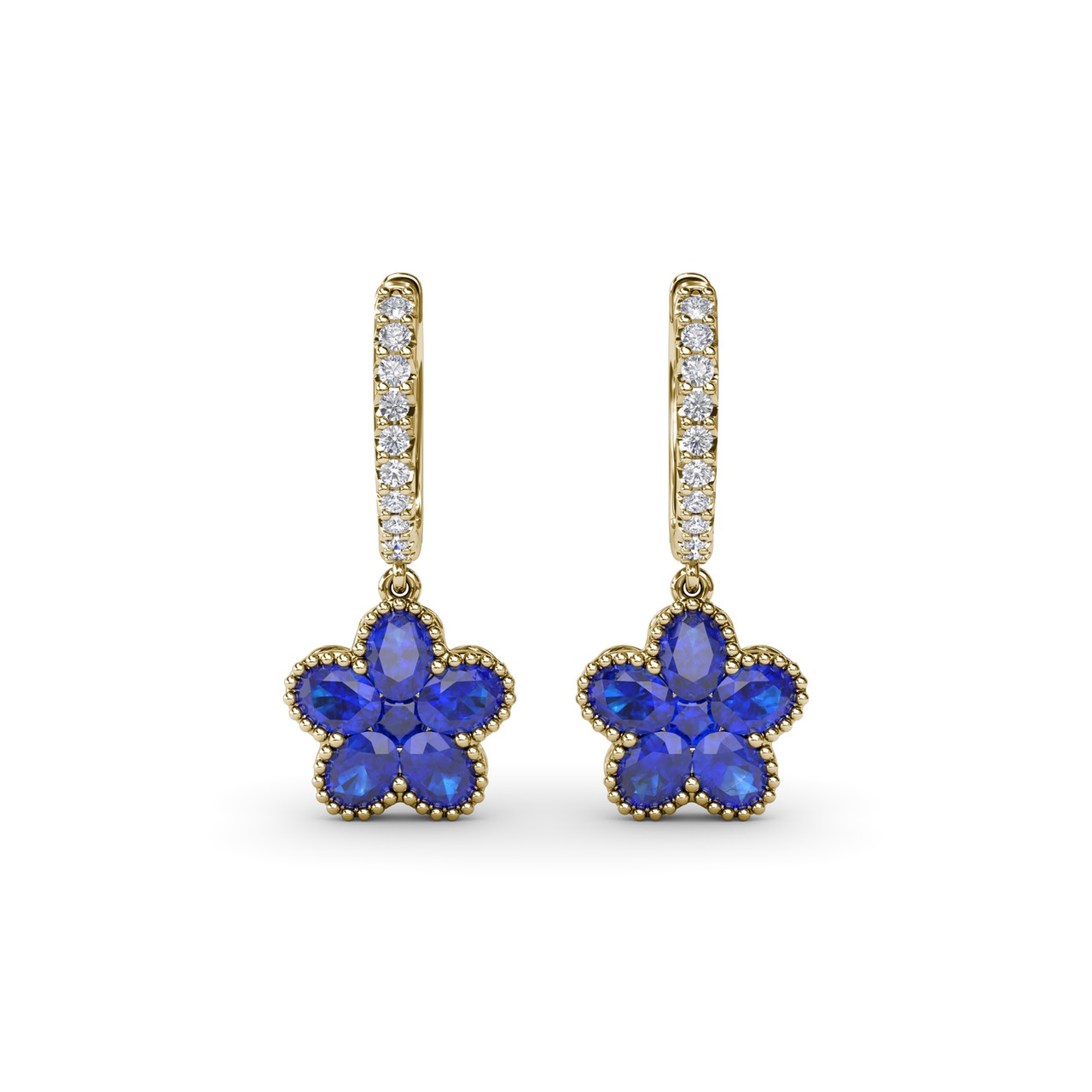 Magnolia Sapphire Huggie Hoops