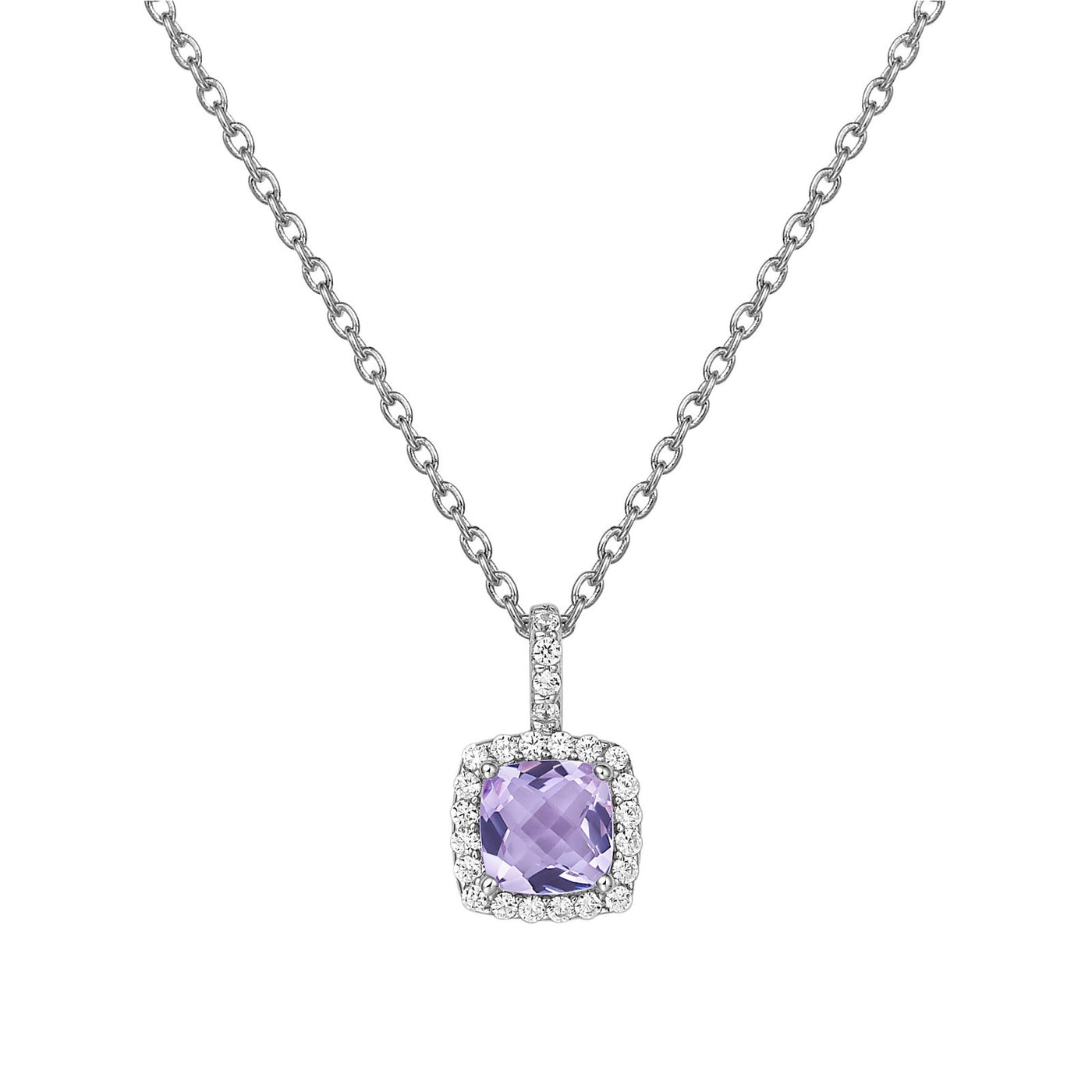 Genuine Amethyst Halo Necklace