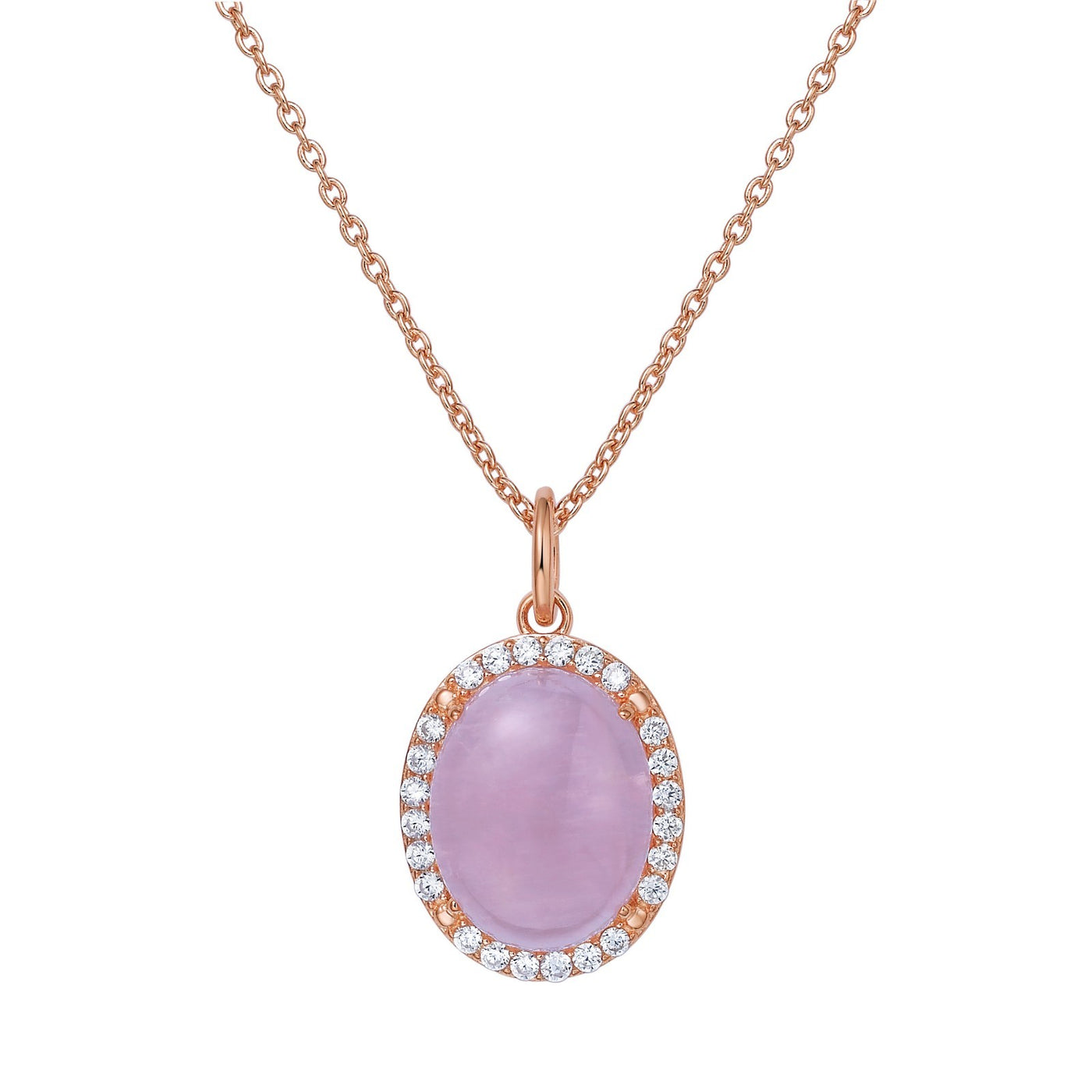 Genuine Rose Quartz Halo Necklace