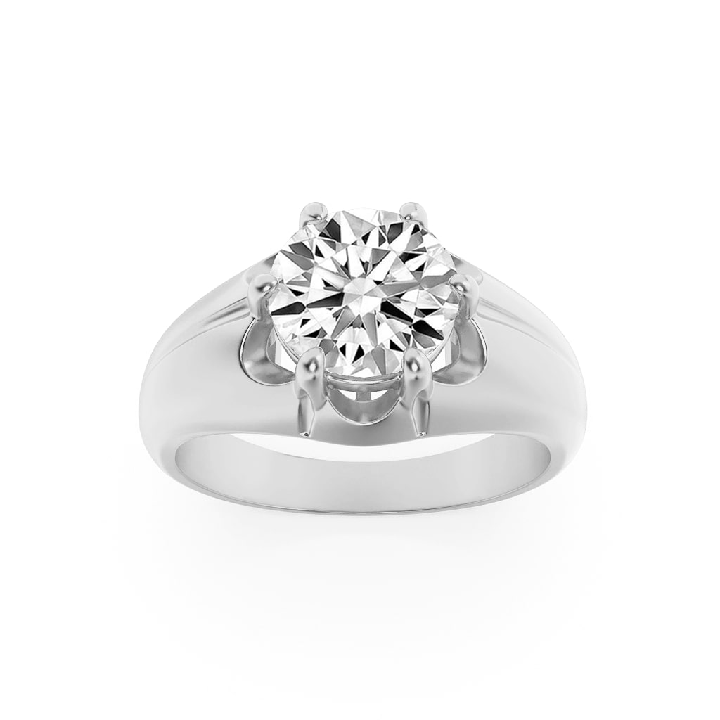 14KW 2ct Lab Diamond Mens Ring F+VS+ Premium Design