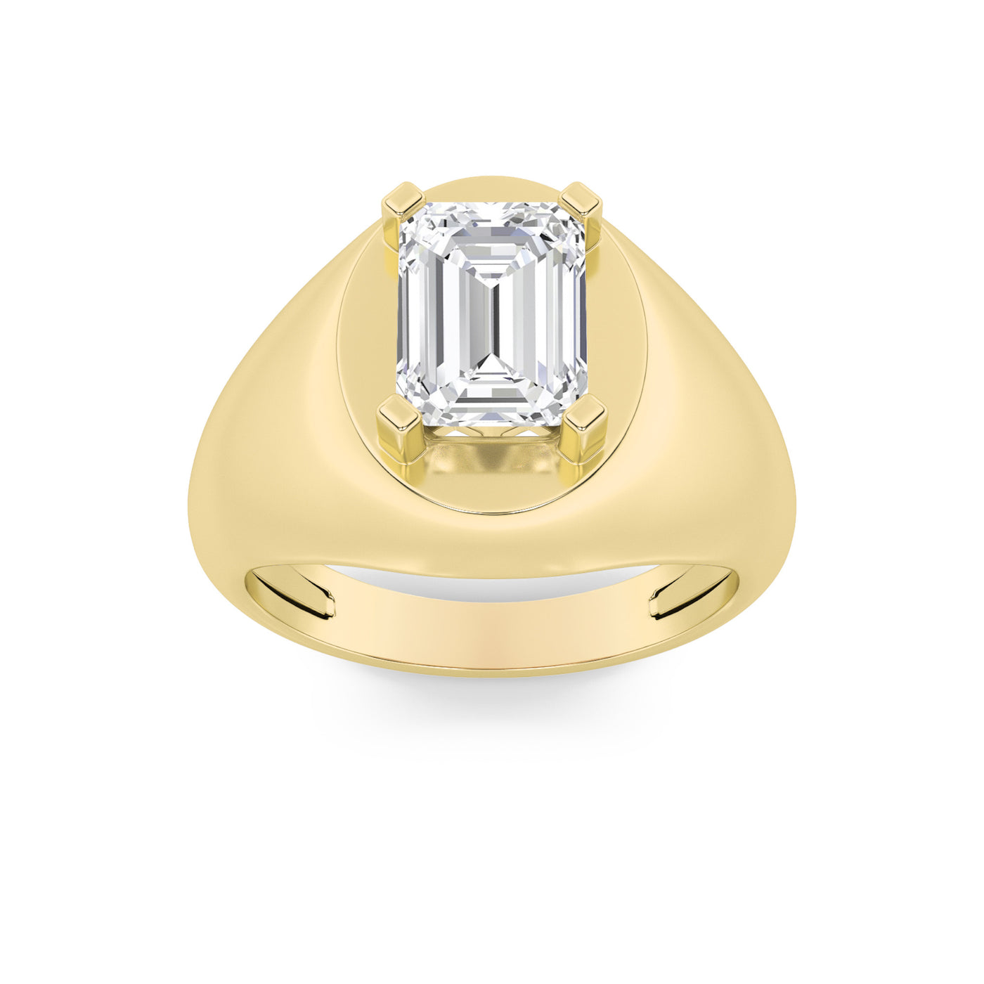 14KY 3ct Lab Diamond Mens Solitaire Ring Size 7