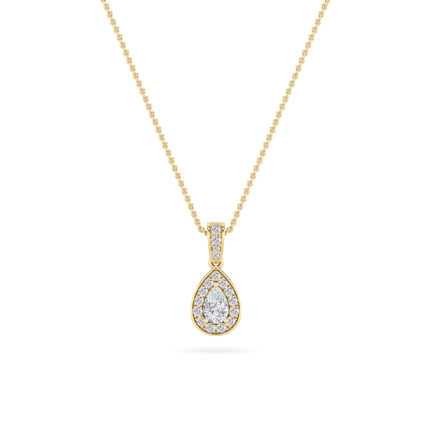 14KY 1.25ct Lab Diamond Halo Pendant