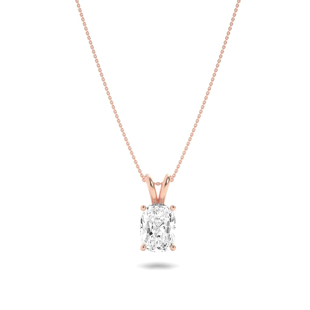 14K Rose Gold 2ct Lab Diamond Pendant Signature