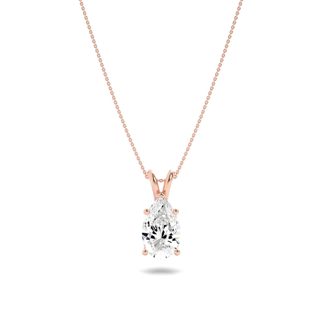 14KR 1ct Lab Diamond Pendant in Rose Gold