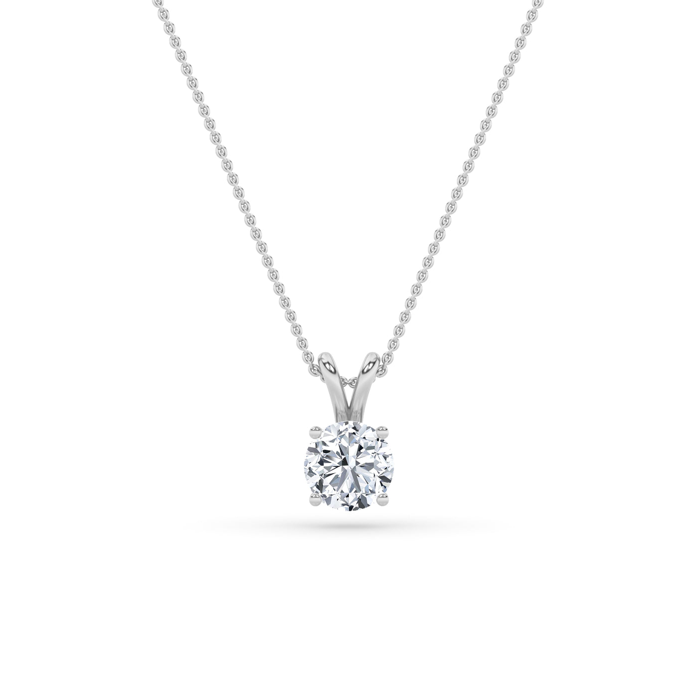 14KW 3ct F+ Lab Diamond Solitaire Pendant
