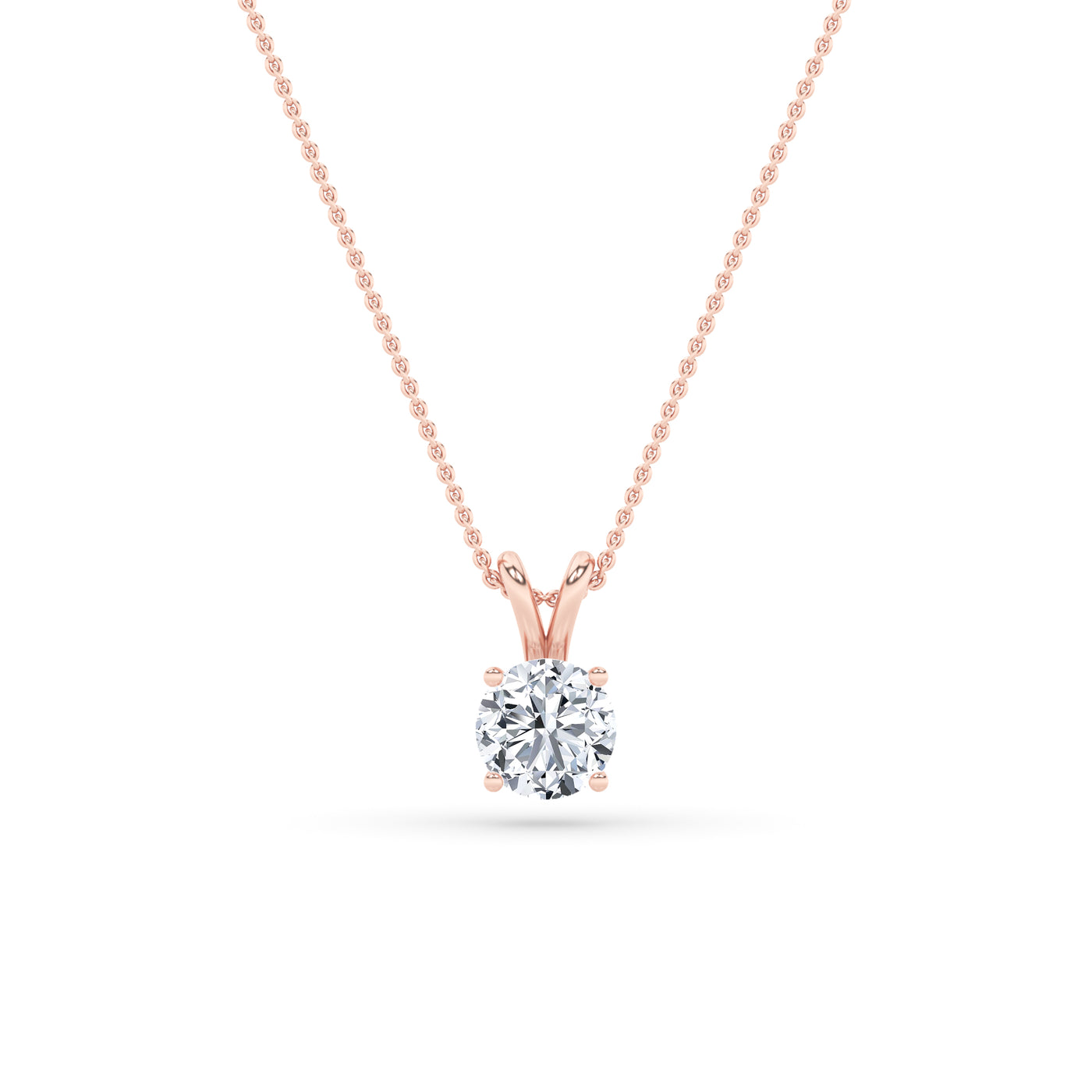 14K Rose Gold 0.61ct Lab Diamond Solitaire Pendant