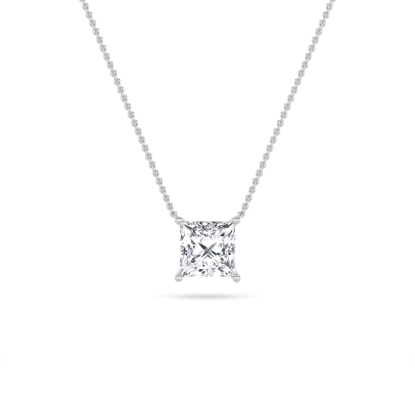 14KW 1ct Lab Diamond Solitaire Pendant Necklace