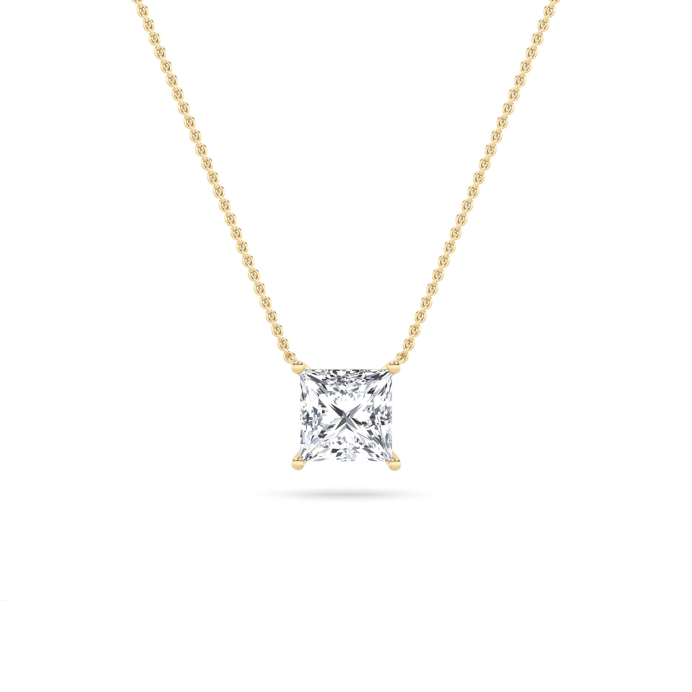 14KY 2ct Lab Diamond Solitaire Pendant Necklace