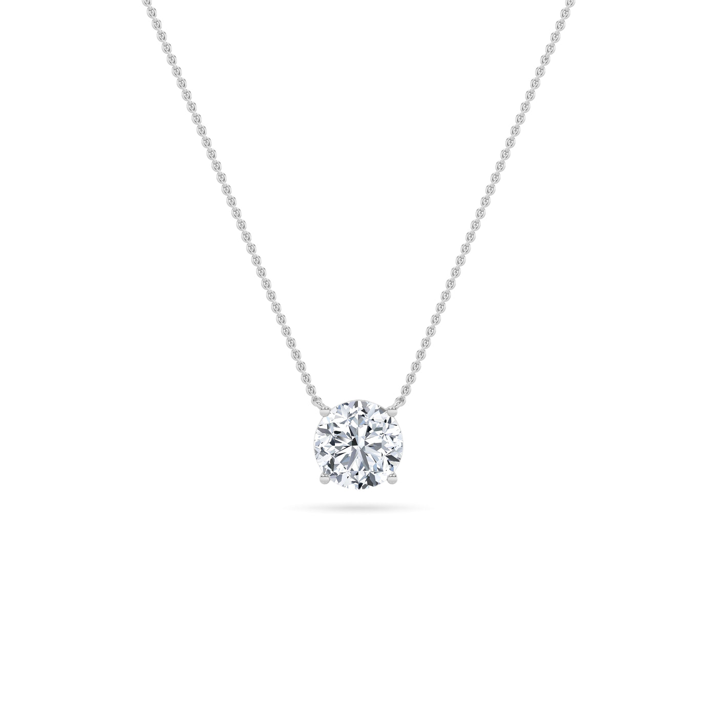14KW 1ct Lab Diamond Solitaire Pendant Necklace