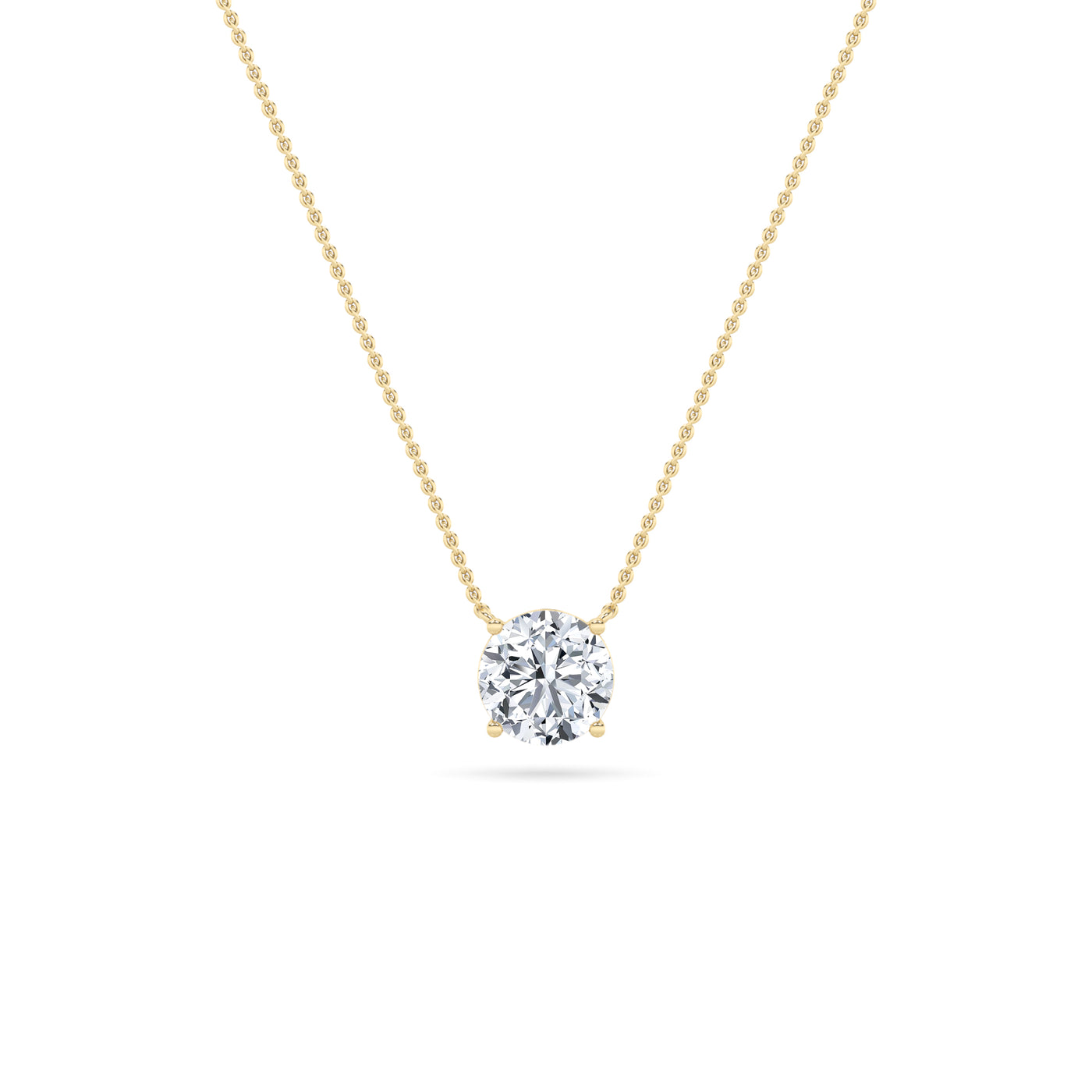 14KY 2.5ct Lab Diamond Solitaire Pendant Necklace
