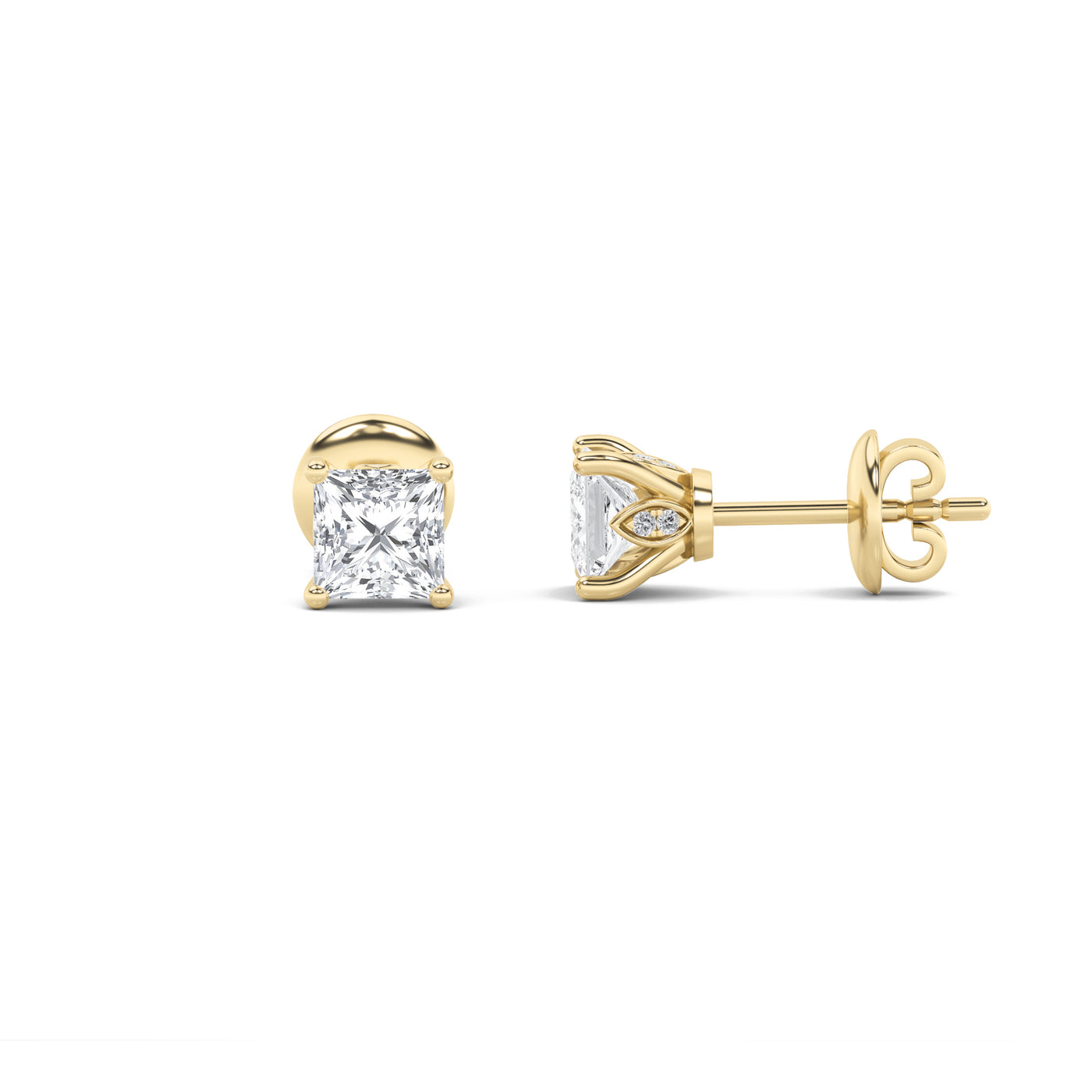14KY 3ctw Lab Diamond Stud Earrings F+VS+