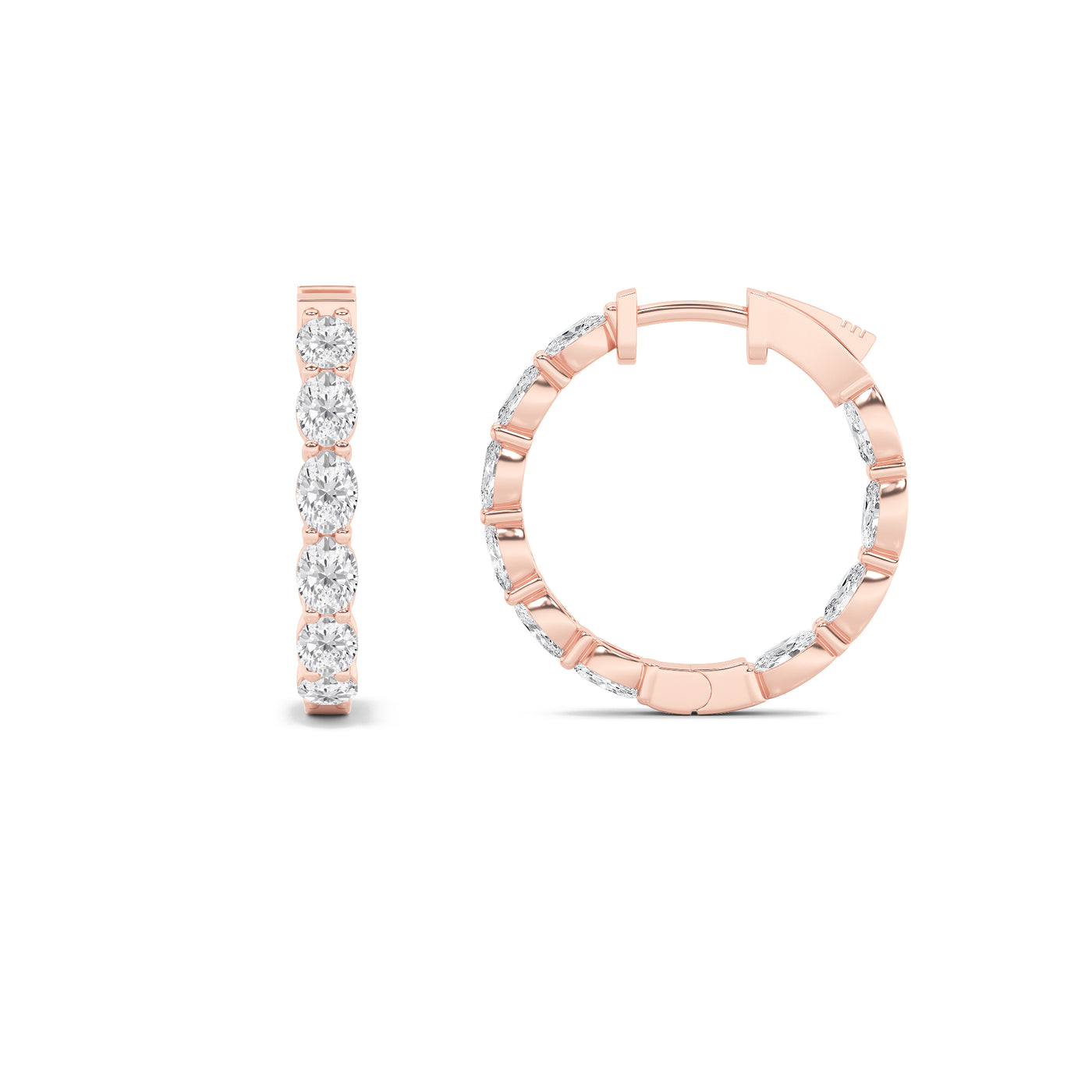 14KR 3.9ct Lab Diamond Huggie Earrings