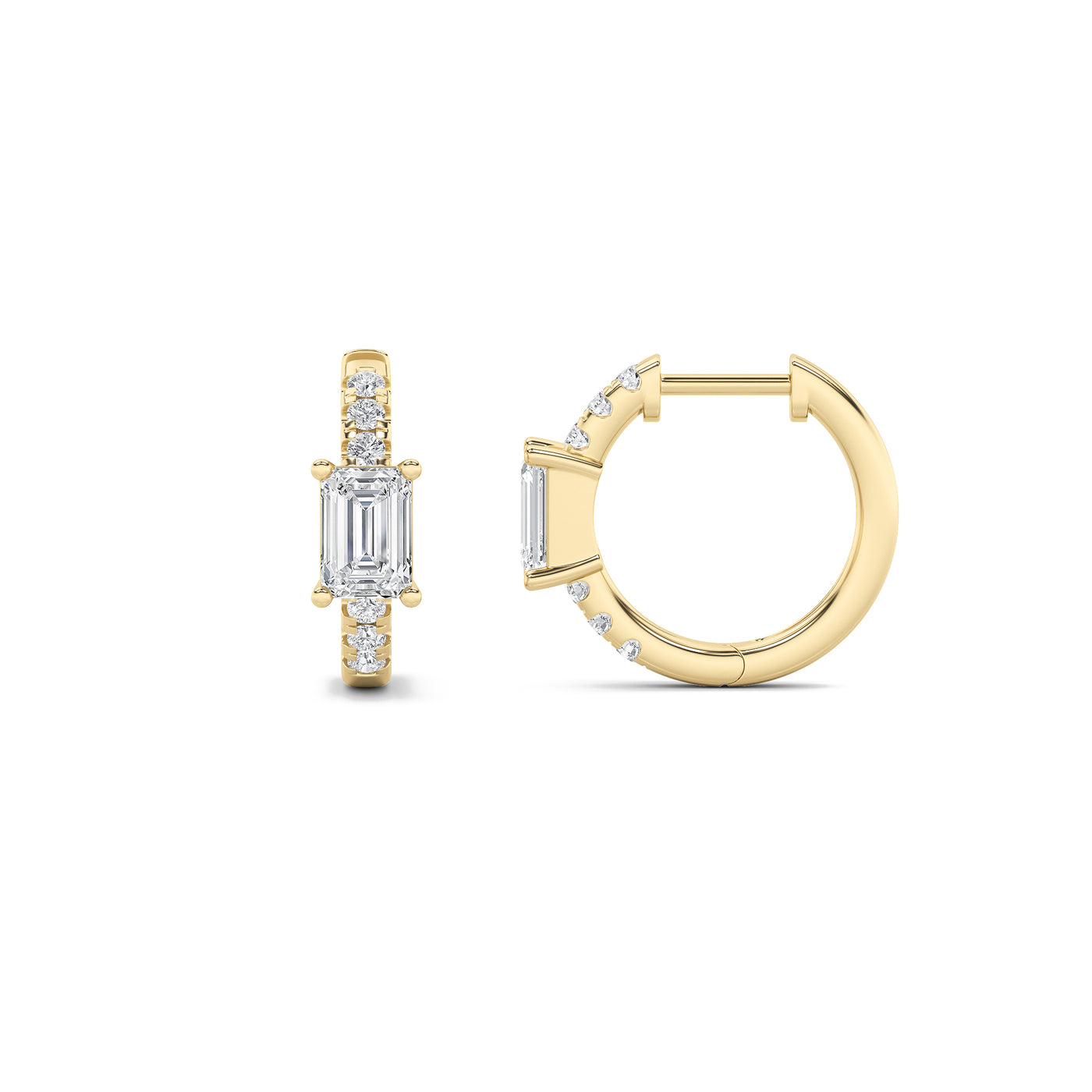 14KY Lab Diamond Huggie Earrings 1.5ctw F+VS+