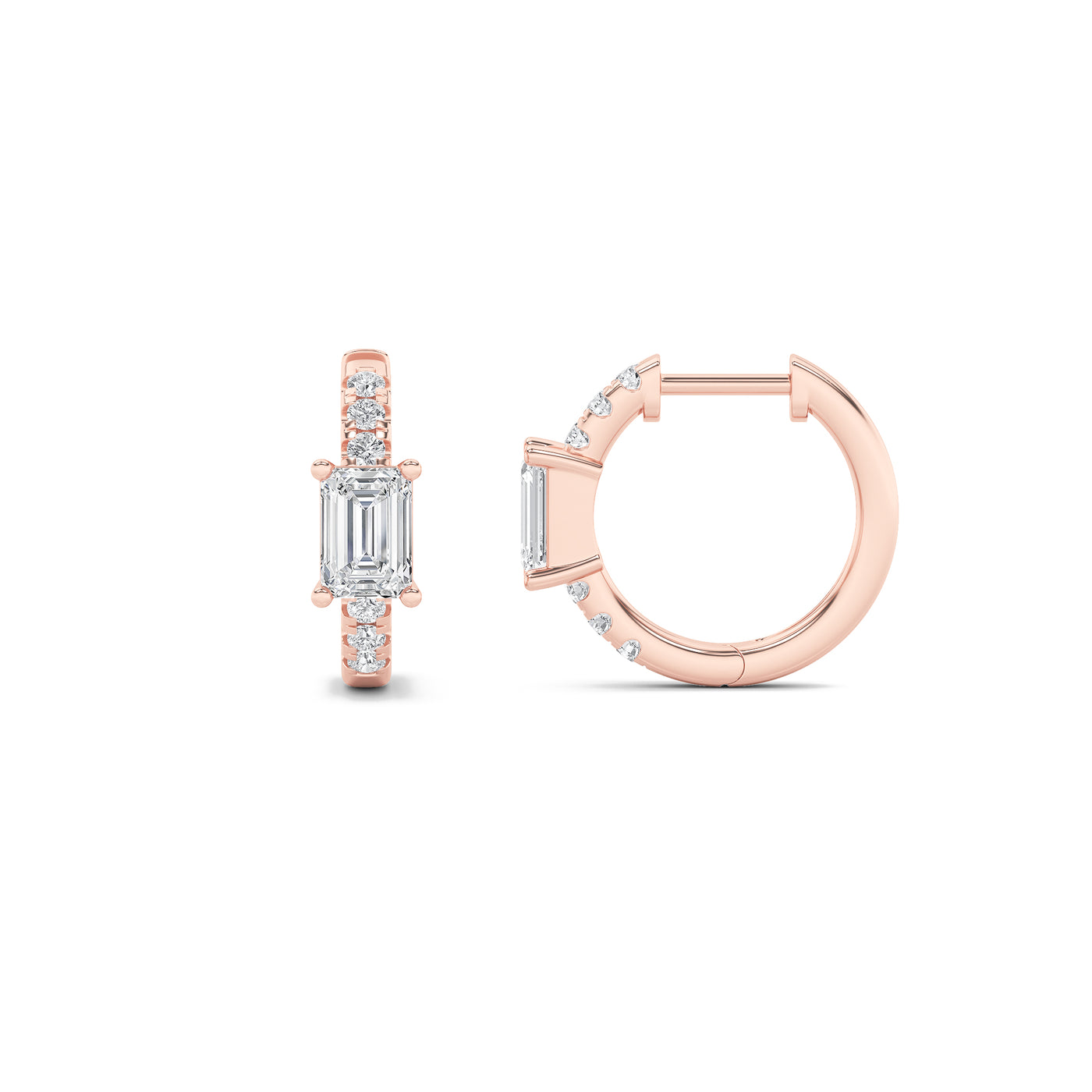 14KR 1.5ctw Lab Diamond Huggie Earrings F+VS+