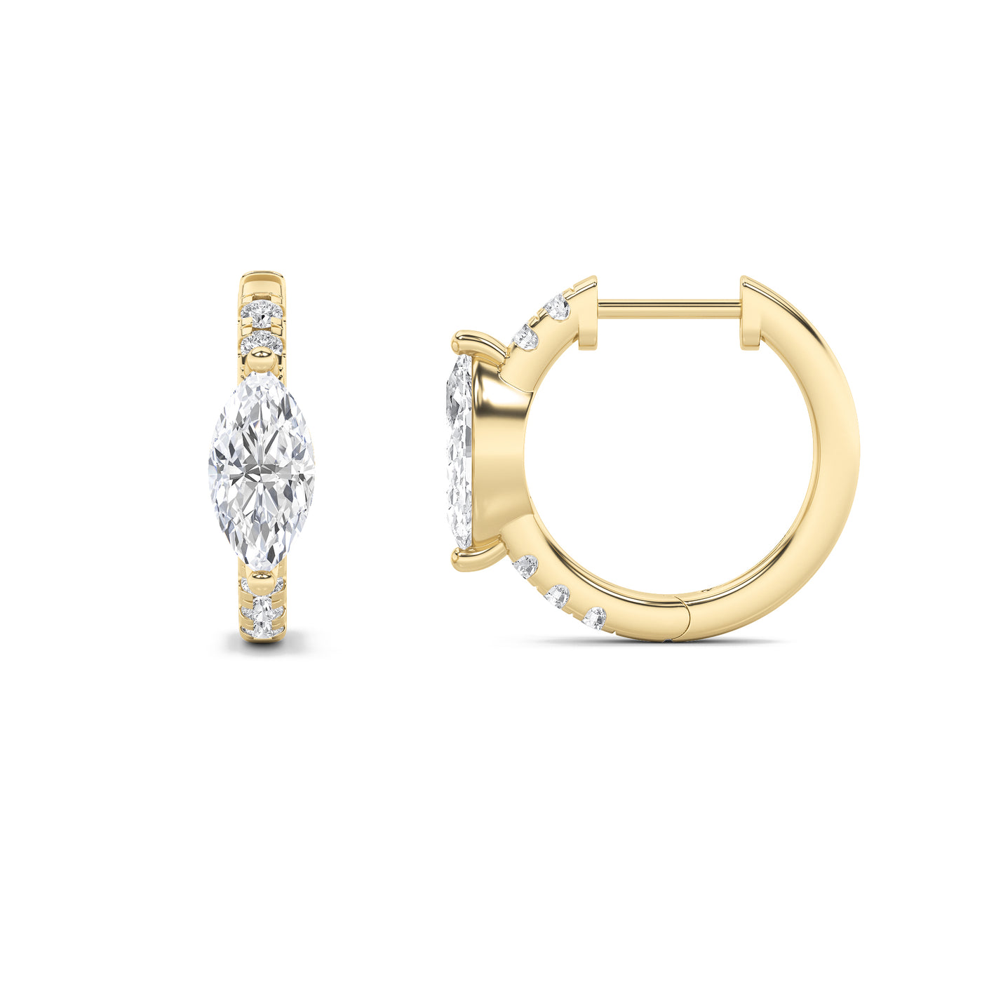 14KY Lab Diamond Huggie Earrings 1.5ctw F+VS+