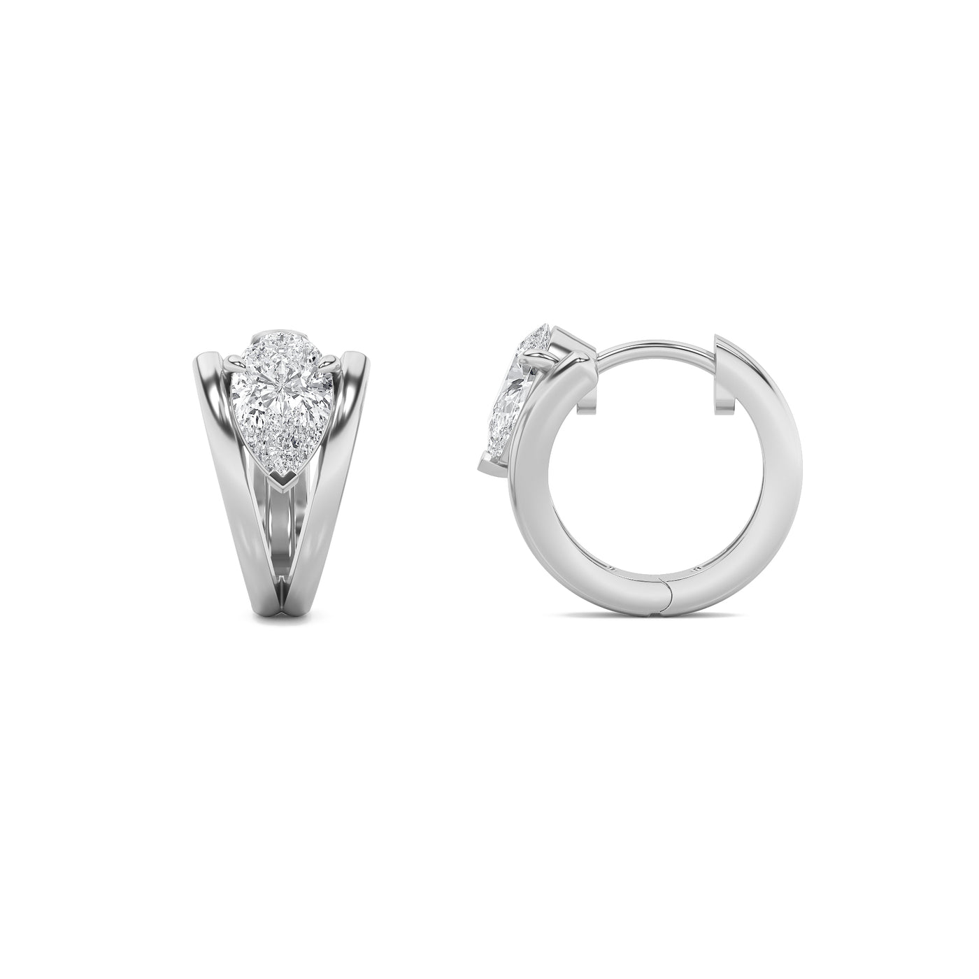 14KW 1.5ctw Lab Diamond Huggie Earrings F+VS+