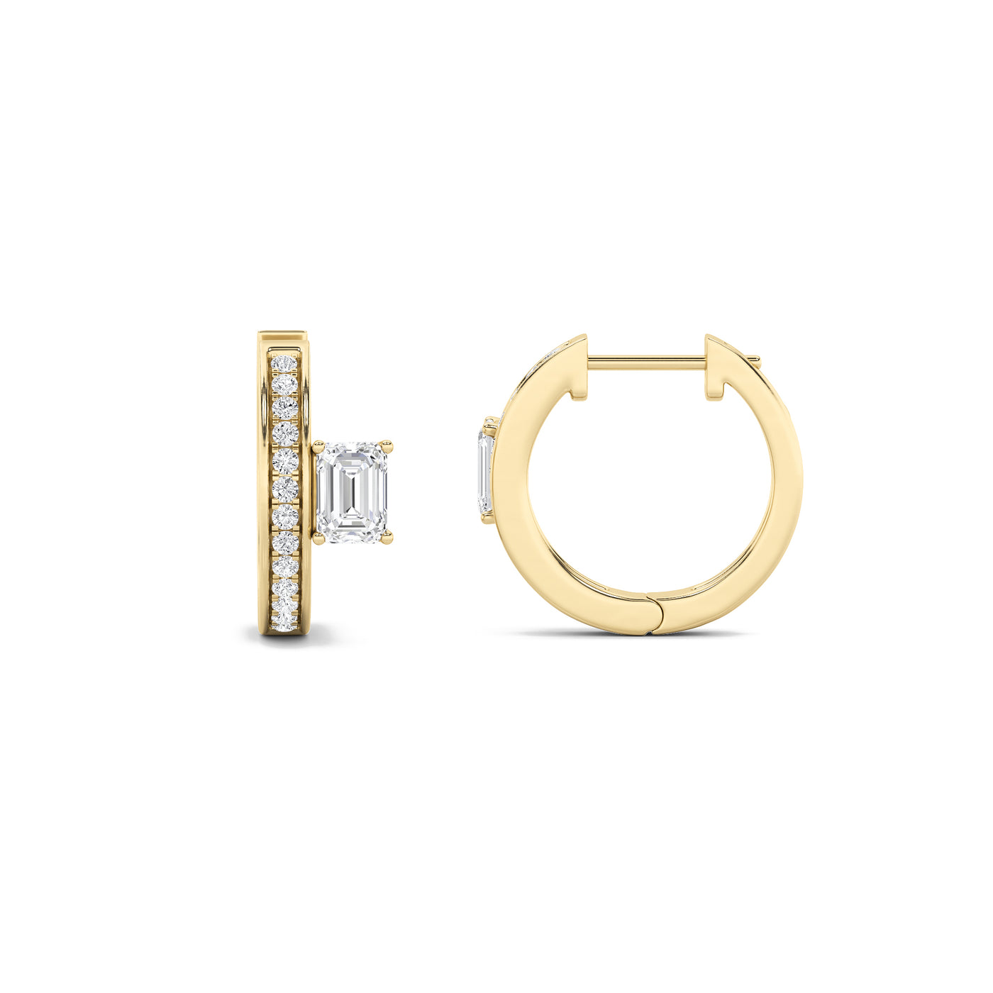 14KY Lab Diamond Huggie Earrings 1.25ctw G+VS+