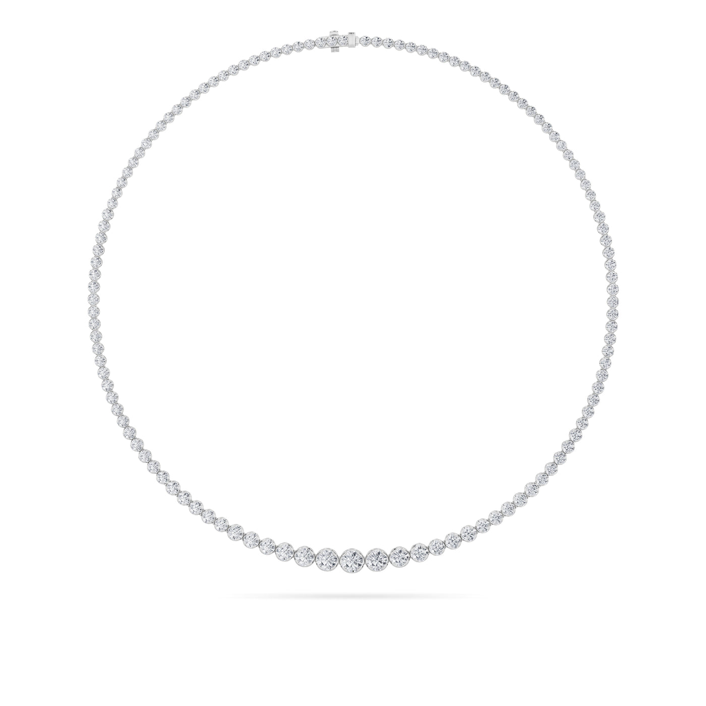 14KW 7ct F+VS Lab Diamond Tennis Necklace