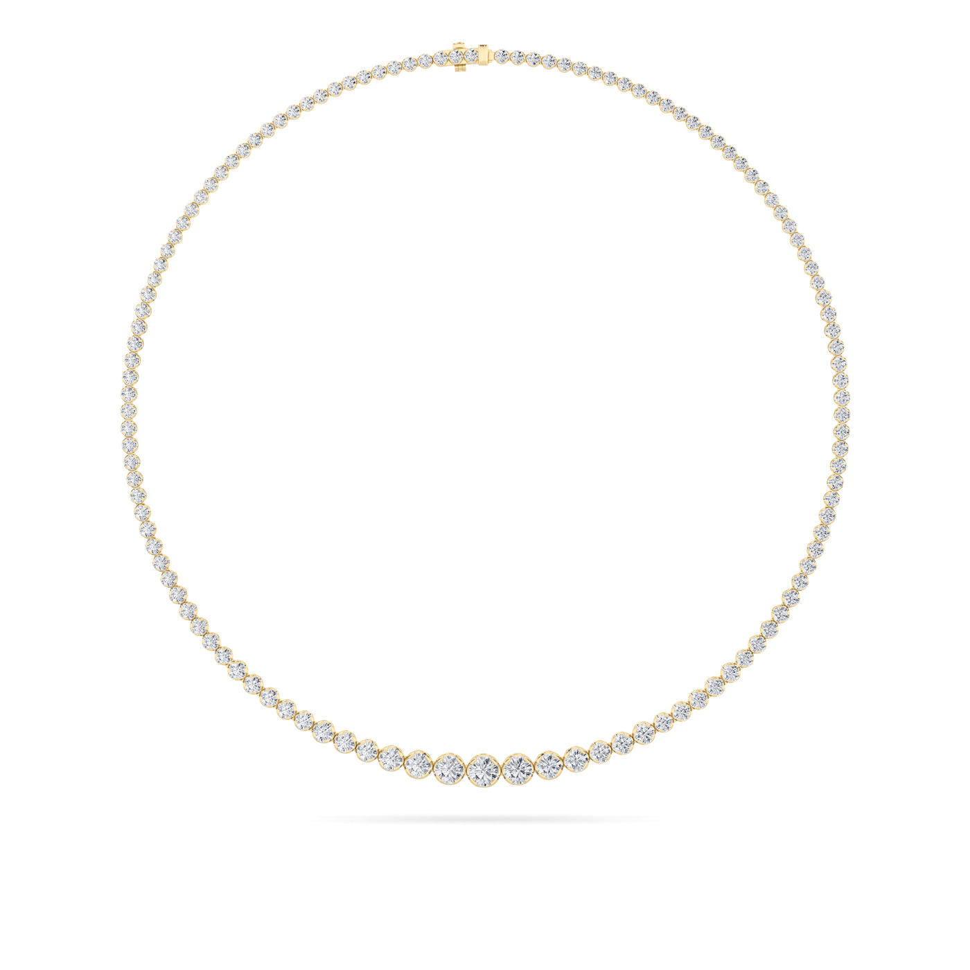 14KY 10ctw Lab Diamond Tennis Necklace F+VS+