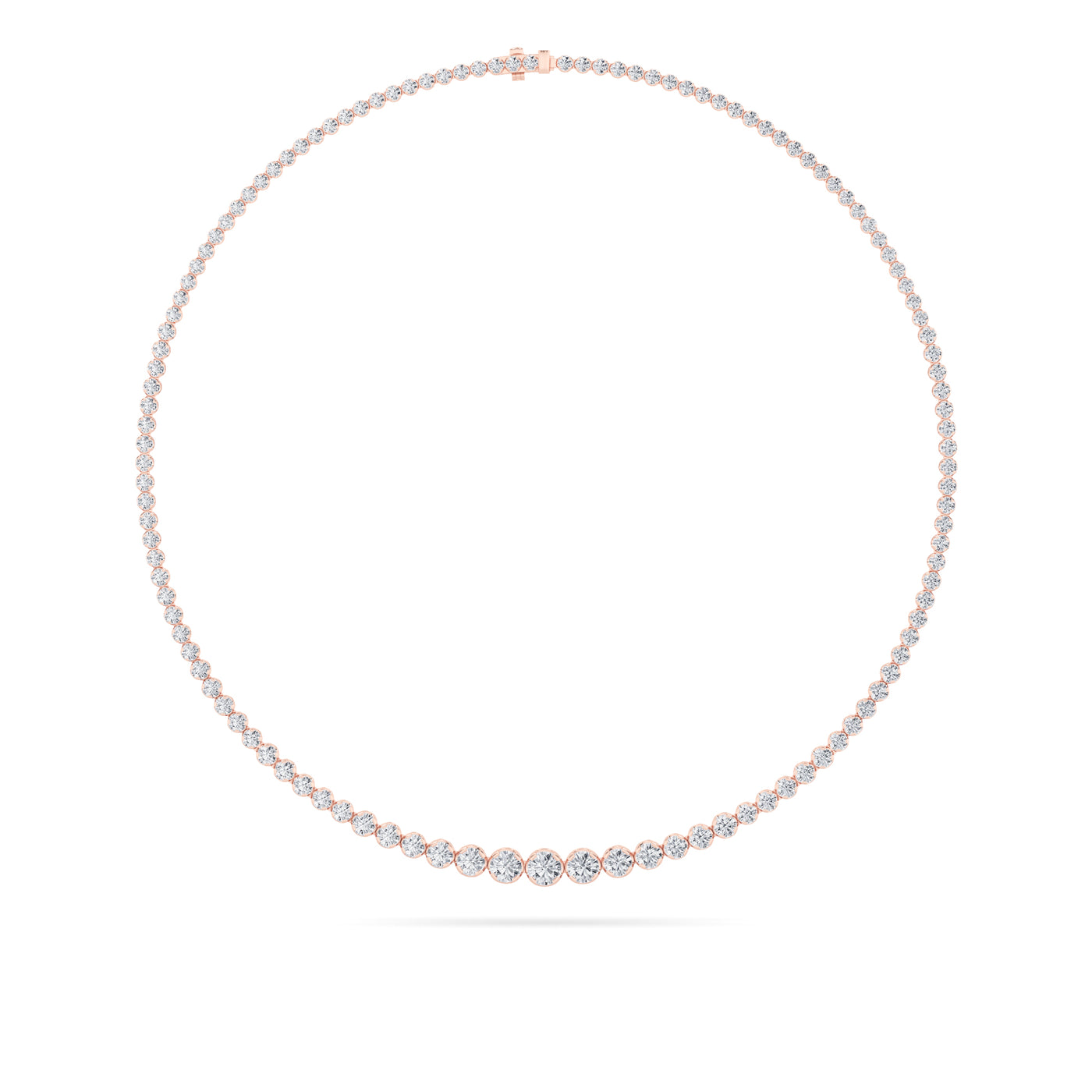 14KR 7ctw F+VS+ Lab Diamond Tennis Necklace
