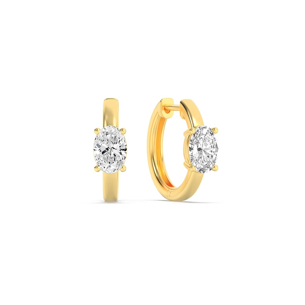 14KY 1.5ct Lab Diamond Oval Stud Earrings
