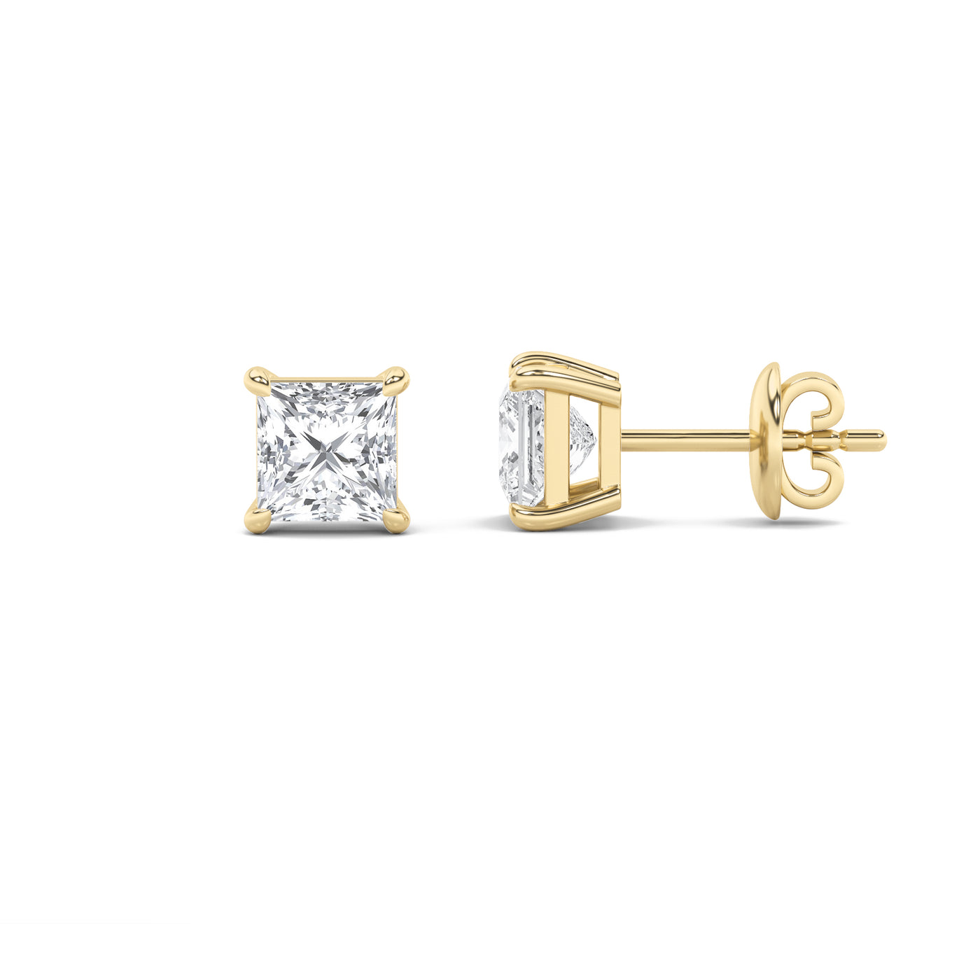 14KY 3.1ctw Lab Diamond Stud Earrings F+VS+