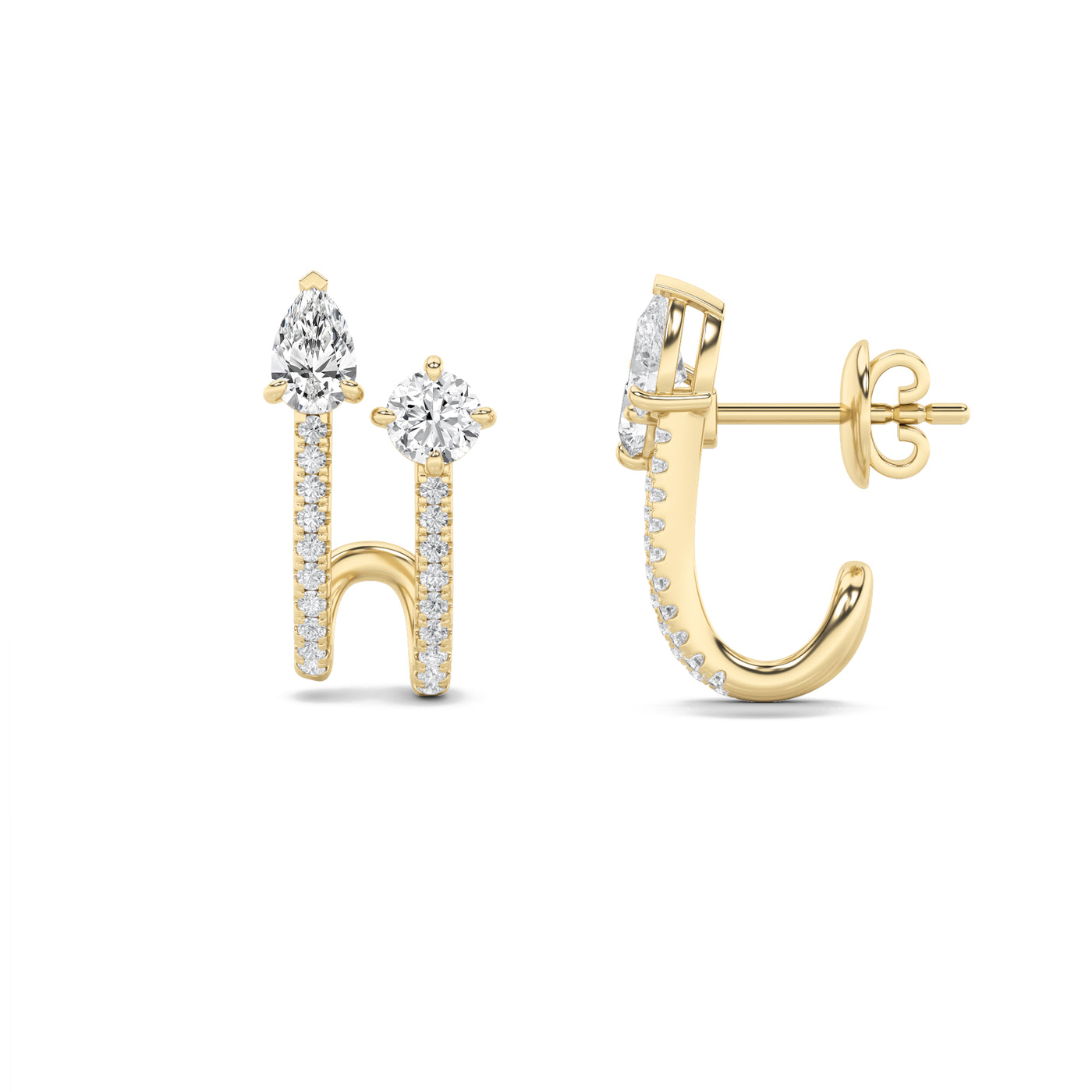 14KY Lab Diamond Climber Earrings 2.5ctw