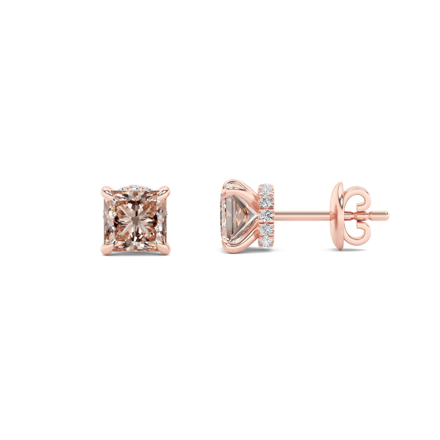 14K Rose Gold 5.2ct Lab Diamond Stud Earrings