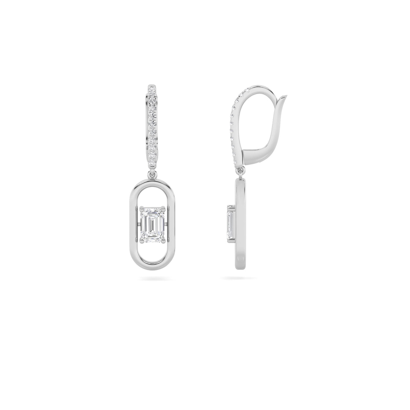 14KW Lab Diamond Dangle Earrings 1ctw F+VS+