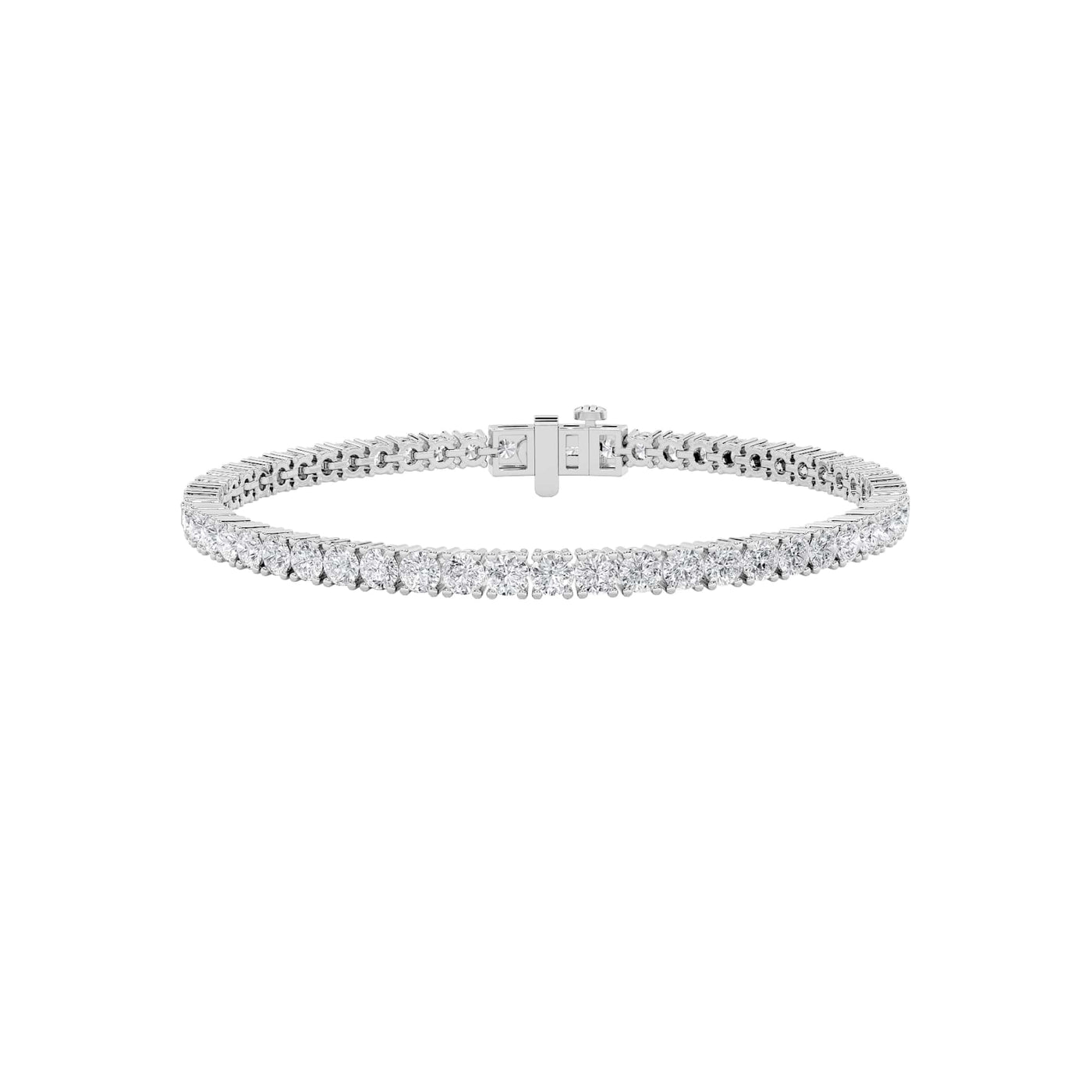 14KW 5ctw Lab Diamond Tennis Bracelet F+VS+