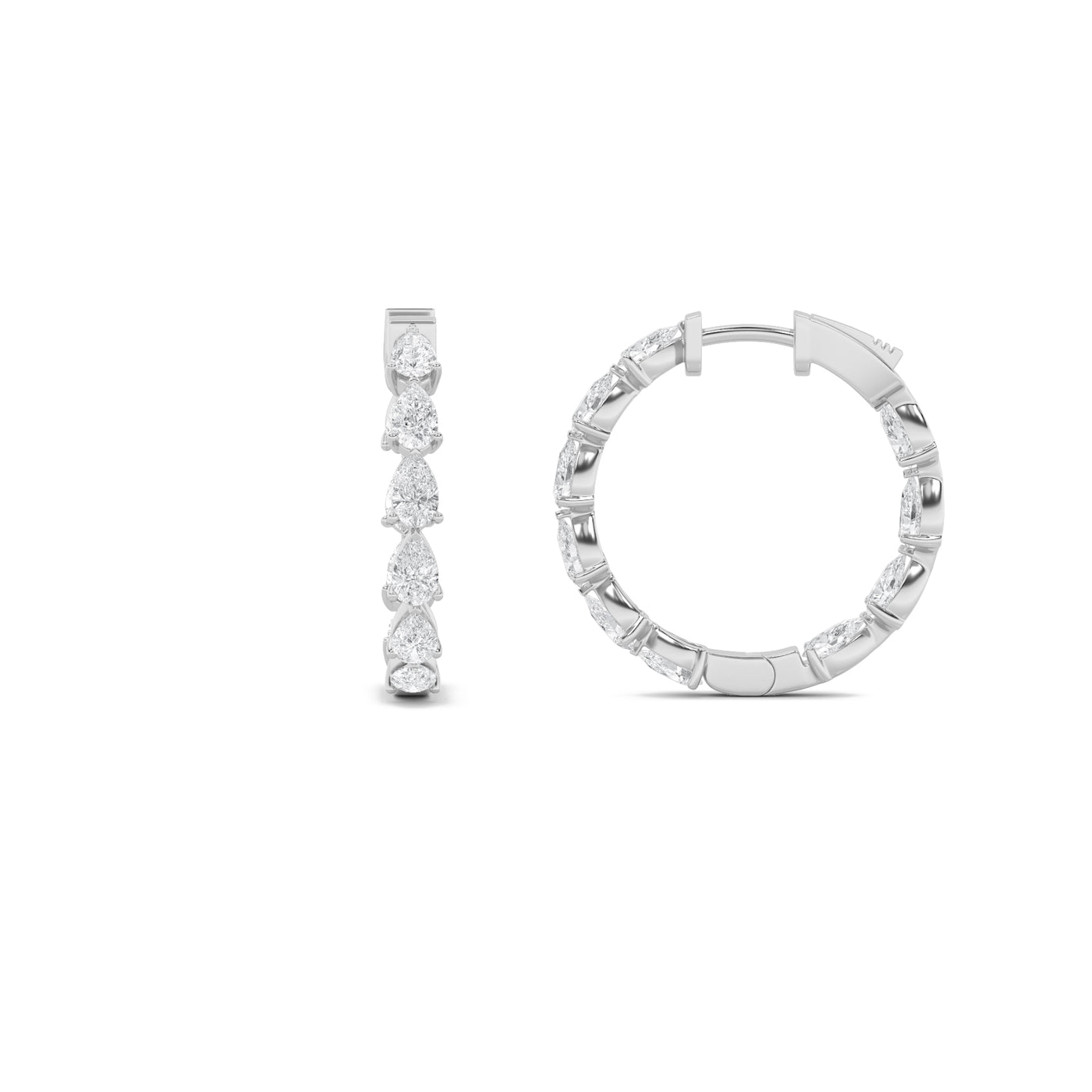 14KW 3.86ct Lab Diamond Huggie Earrings