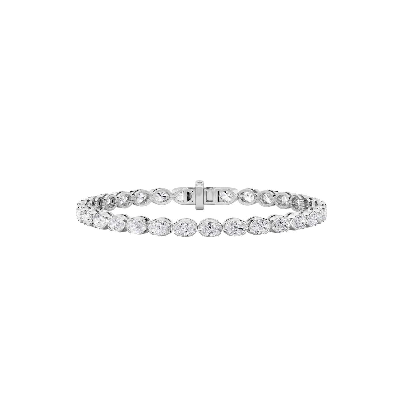 14KW 5.5ctw Lab Diamond Oval Tennis Bracelet