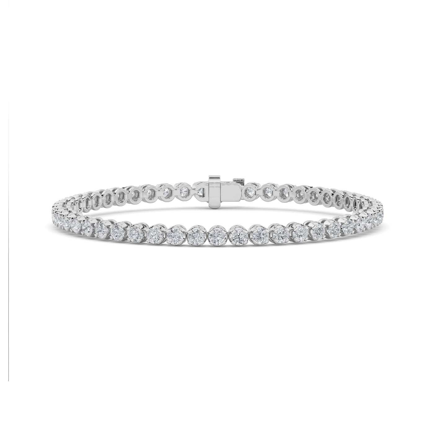 14KW 9ctw Lab Diamond Tennis Bracelet F+VS+
